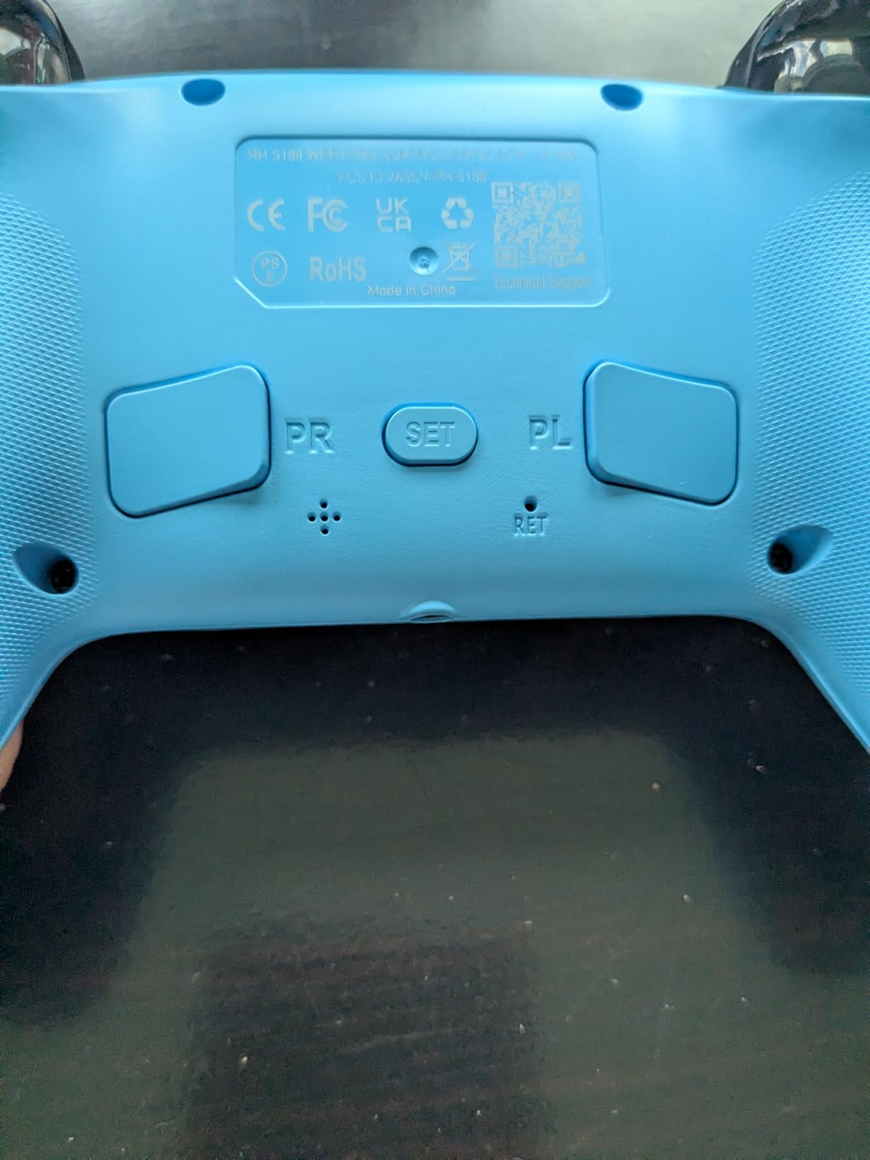 Dinosoo RGB Wireless Controller for PS5/PlayStation 5 PC, Bluetooth Controller with Turbo, Macro, Dynamic Vibration, 6-Axis Motion Control, 3.5mm Audio Jack, 1000mAh Battery, Speaker - Blue - Customer Photo 1