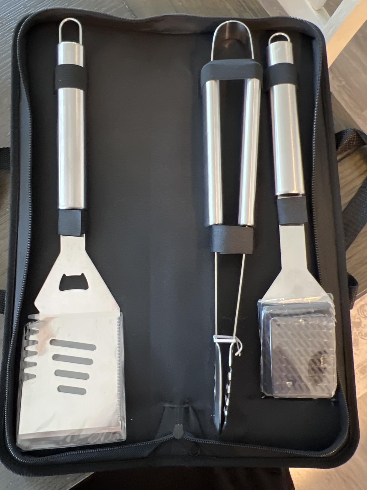 BBQ Tool Grilling Accessories, 16-Inch Stainless Steel BBQ Grill Tools Set for Men, Heavy Duty Grilling Accessories Kit for Camping, Kitchen, 3 PCS Extra Thick Barbecue Utensil - Customer Photo 2