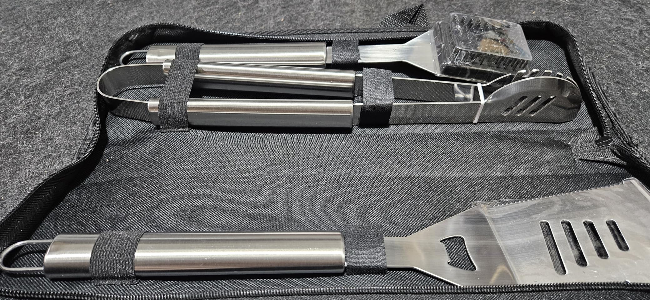 BBQ Tool Grilling Accessories, 16-Inch Stainless Steel BBQ Grill Tools Set for Men, Heavy Duty Grilling Accessories Kit for Camping, Kitchen, 3 PCS Extra Thick Barbecue Utensil - Customer Photo 4