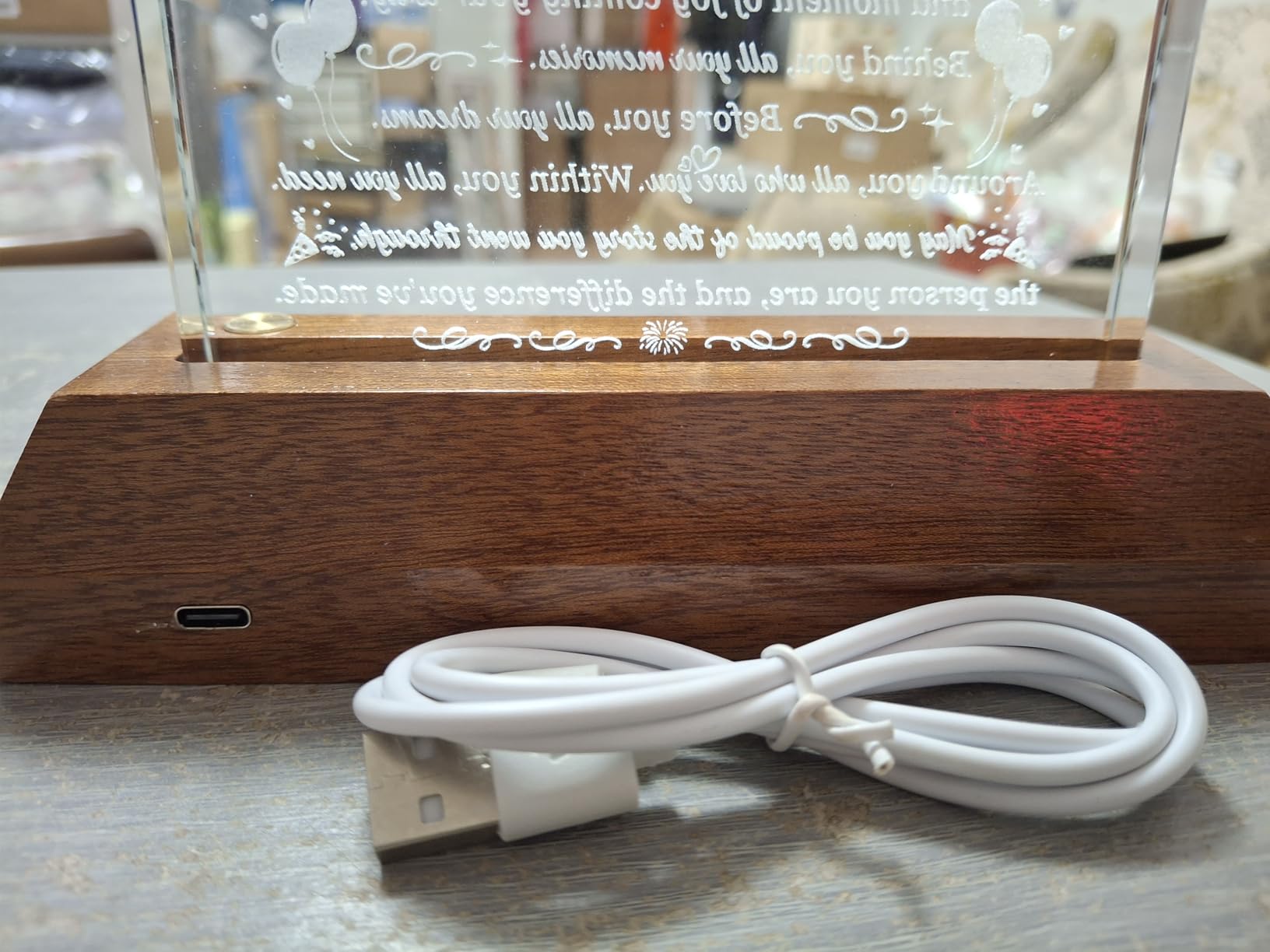 Happy 80th Birthday Glass Clock Gifts for Women, Men - 80 Year Old Birthday Gift with Wooden Light Base for Her Him, Turning 80 Quartz Clock Gift Idea for Mom Dad Unique Keepsake Customer Review Happy 80th Birthday Glass Clock Gifts for Women, Men - 80 Year Old Birthday Gift with Wooden Light Base for Her Him, Turning 80 Quartz Clock Gift Idea for Mom Dad Unique Keepsake - Customer Photo 1