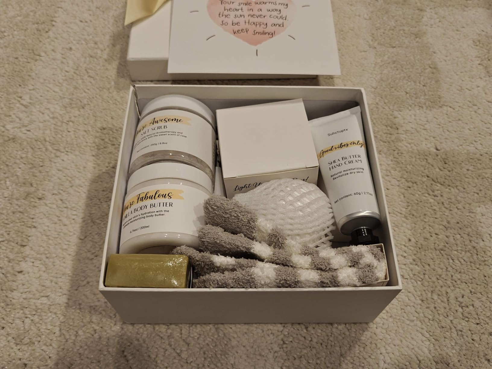 Spa Gifts for Women 13Pcs Mothers Day Gifts Happy Birthday Gift Baskets, Christmas Relaxing Home SPA Kit Bath Set Self Care Package Thank You Box for Mom Her Sister Teacher Friends Friendship - Customer Photo 1