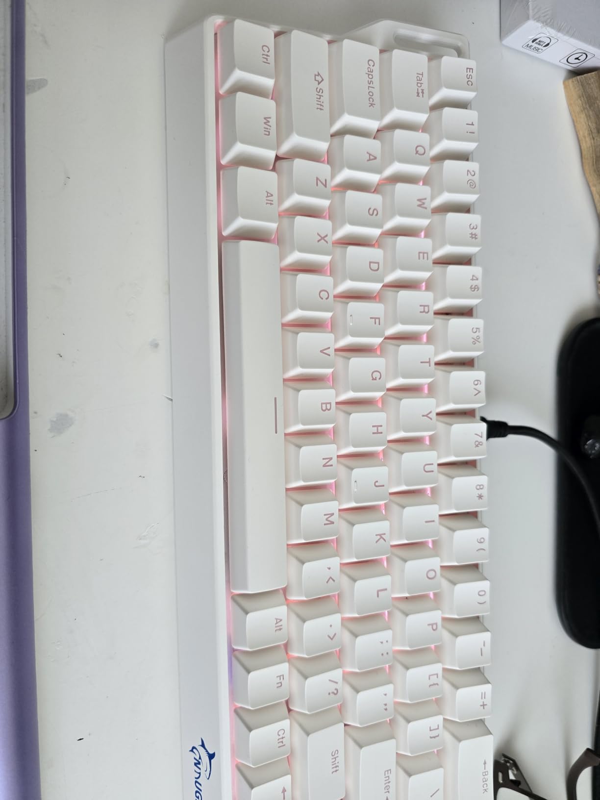 GK GAMAKAY x NaughShark NS68 Rapid Trigger Wired Gaming Keyboard, 65% Hall Effect Mechanical Keyboard, 8KHz Polling Rate 0.01mm RT, Snap Tap, Outemu Peach Crystal Magnetic Switch (White-Shine Through) Customer Review GK GAMAKAY x NaughShark NS68 Rapid Trigger Wired Gaming Keyboard, 65% Hall Effect Mechanical Keyboard, 8KHz Polling Rate 0.01mm RT, Snap Tap, Outemu Peach Crystal Magnetic Switch (White-Shine Through) - Customer Photo 1