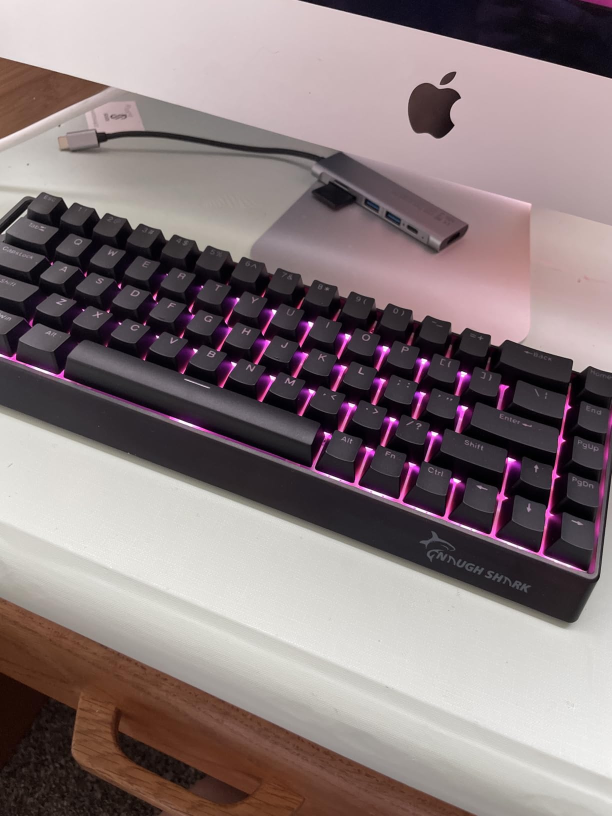 GK GAMAKAY x NaughShark NS68 Rapid Trigger Wired Gaming Keyboard, 65% Hall Effect Mechanical Keyboard, 8KHz Polling Rate 0.01mm RT, Snap Tap, Outemu Peach Crystal Magnetic Switch (White-Shine Through) Customer Review GK GAMAKAY x NaughShark NS68 Rapid Trigger Wired Gaming Keyboard, 65% Hall Effect Mechanical Keyboard, 8KHz Polling Rate 0.01mm RT, Snap Tap, Outemu Peach Crystal Magnetic Switch (White-Shine Through) - Customer Photo 2