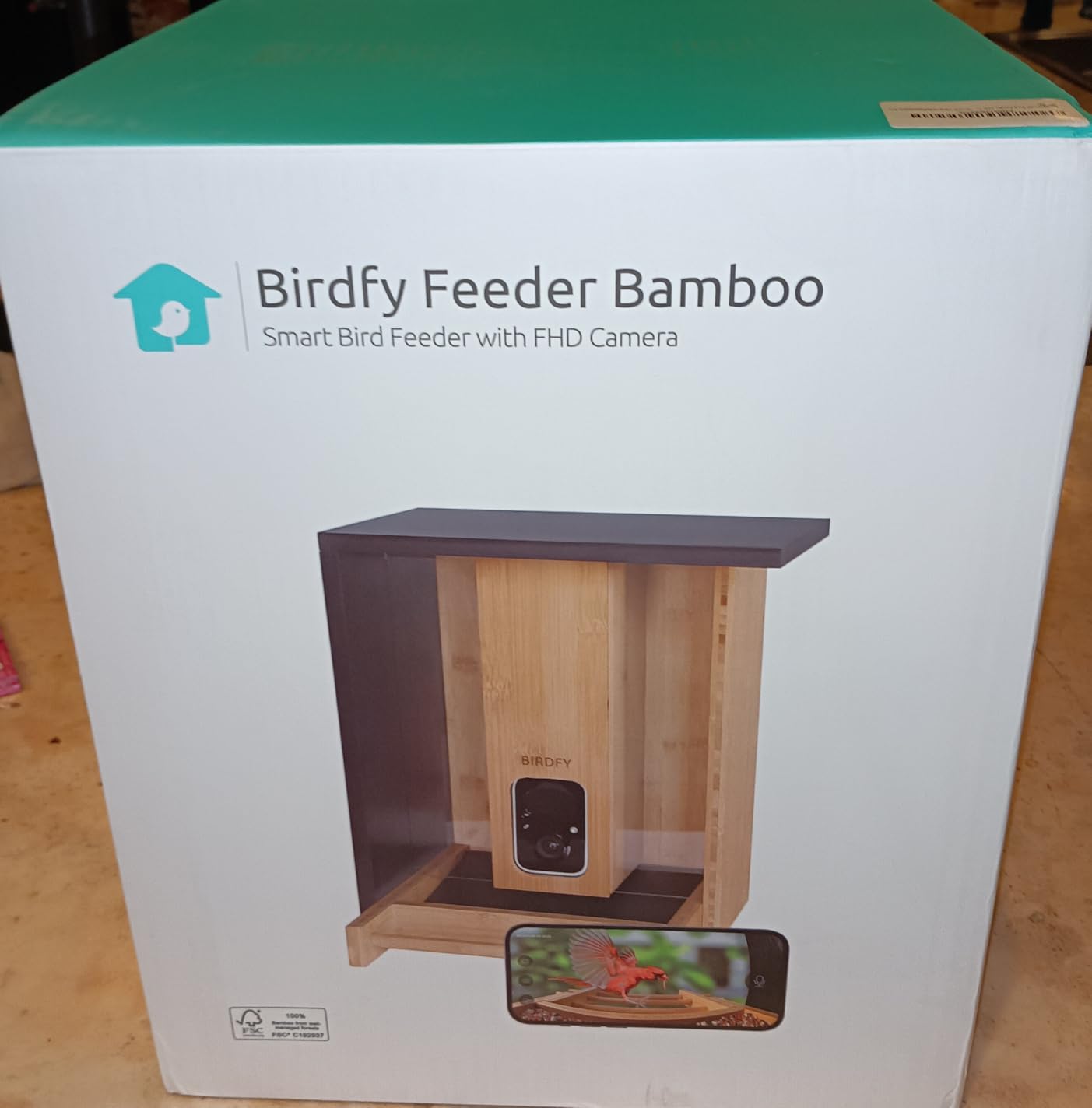 Birdfy Smart Bird Feeder with Camera, Solar Powered, Permanent AI Identify 6000+ Bird Species & Auto Record 1080P Video, Upgraded Durable Bamboo Wood, Ideal Gift - Customer Photo 2