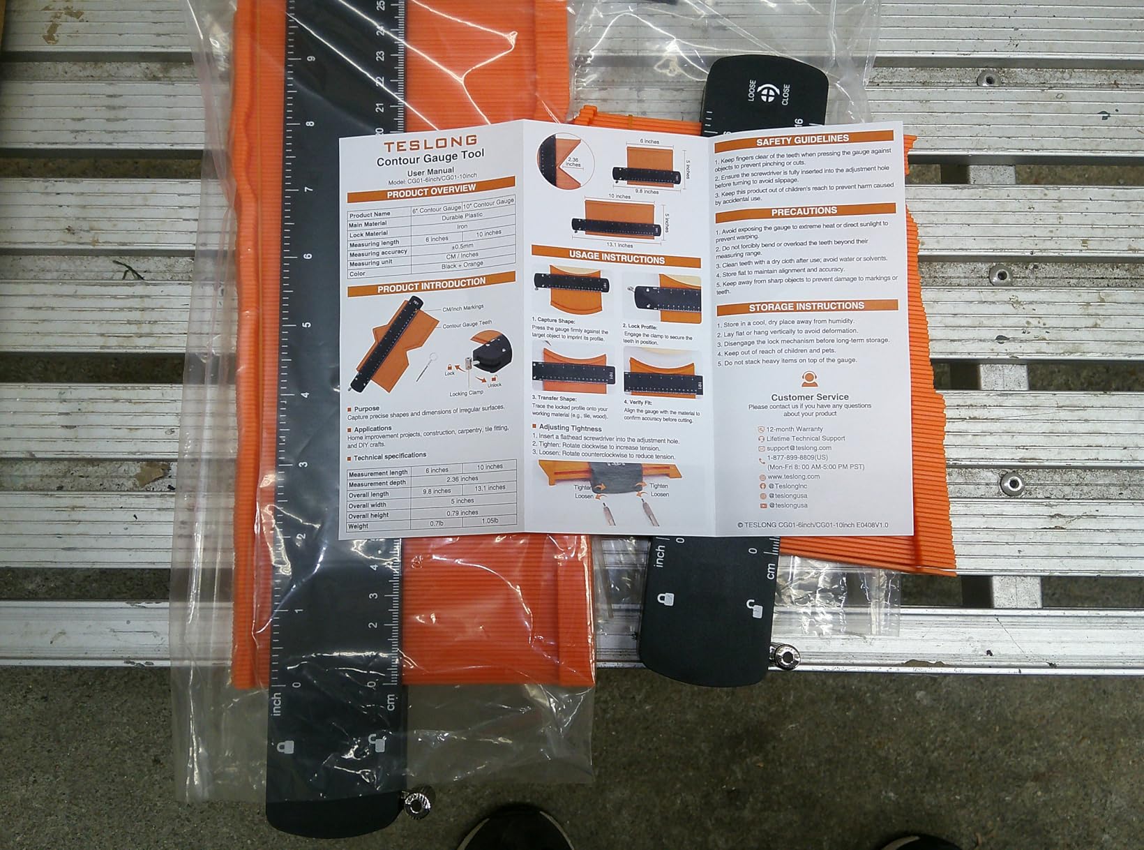 Teslong 10+6 Inch Contour Gauge with Lock, Fathers Day Dad Gifts from Daughter Son Wife, Precisely Copy Irregular Shape Contour Gauge Tool with Scale, Home Improvement Measuring Woodworking - Customer Photo 2