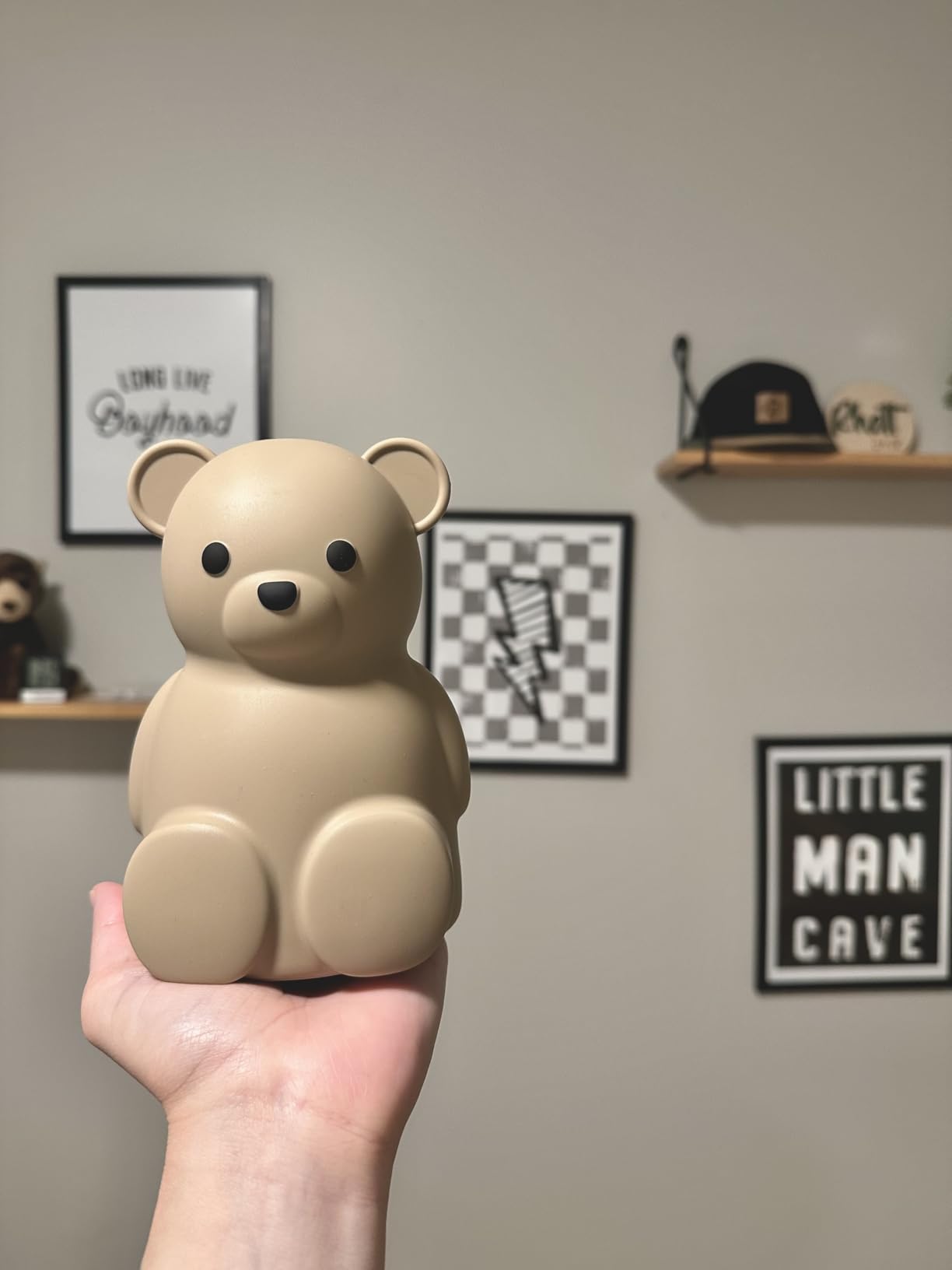 Neutral Silicone Teddy Bear Coin Bank for Kids, Baby, and Toddler. Unbreakable Piggy Bank for Kids -Nursery Decor - Durable Money Bank Gift for Children - Customer Photo 2