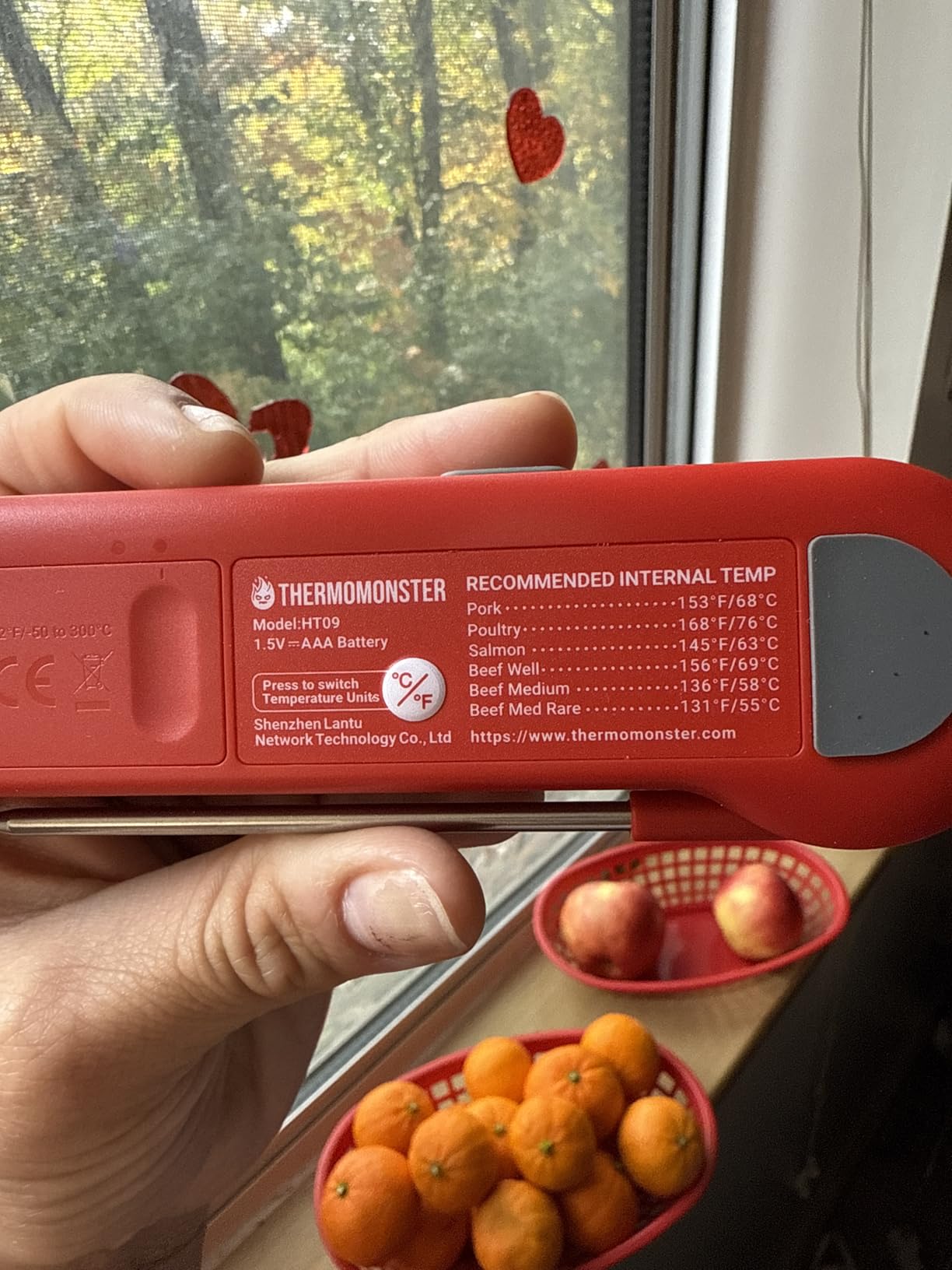 0.5 Sec Instant Read Meat Thermometer Digital with ±0.5℉ Precision, Food Thermometer for Cooking Kitchen Gadgets, Oven Grill Candy BBQ Essentials Accessories, Gifts for Him Dad Men Birthday, Red - Customer Photo 2