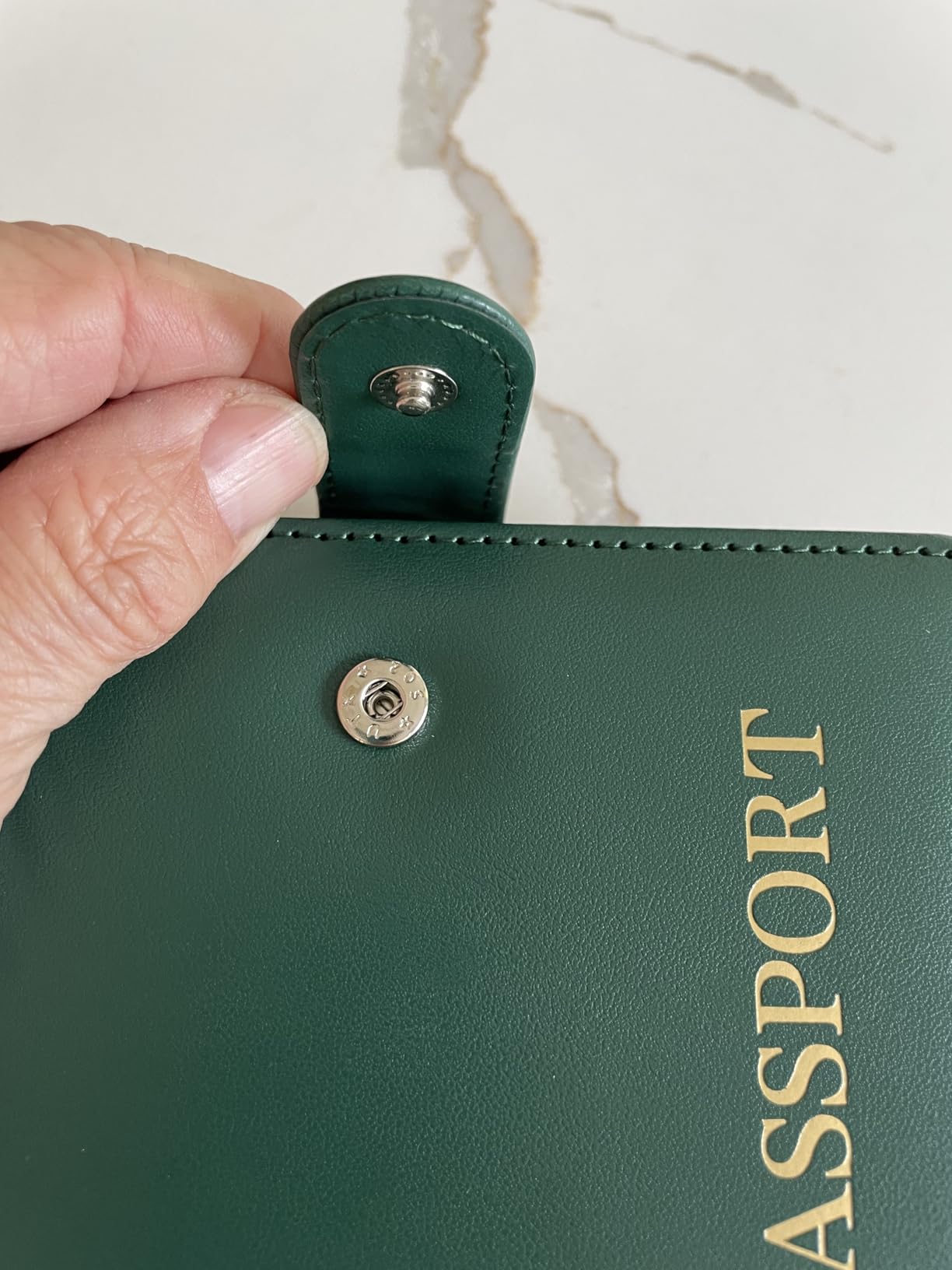 Passport Holder with Airtag Slot Cards Cash Air Ticket Pocket, Travle Gifts for Women Men RFID Blocking Wallet, Passport Book Cover Case Green - Customer Photo 1