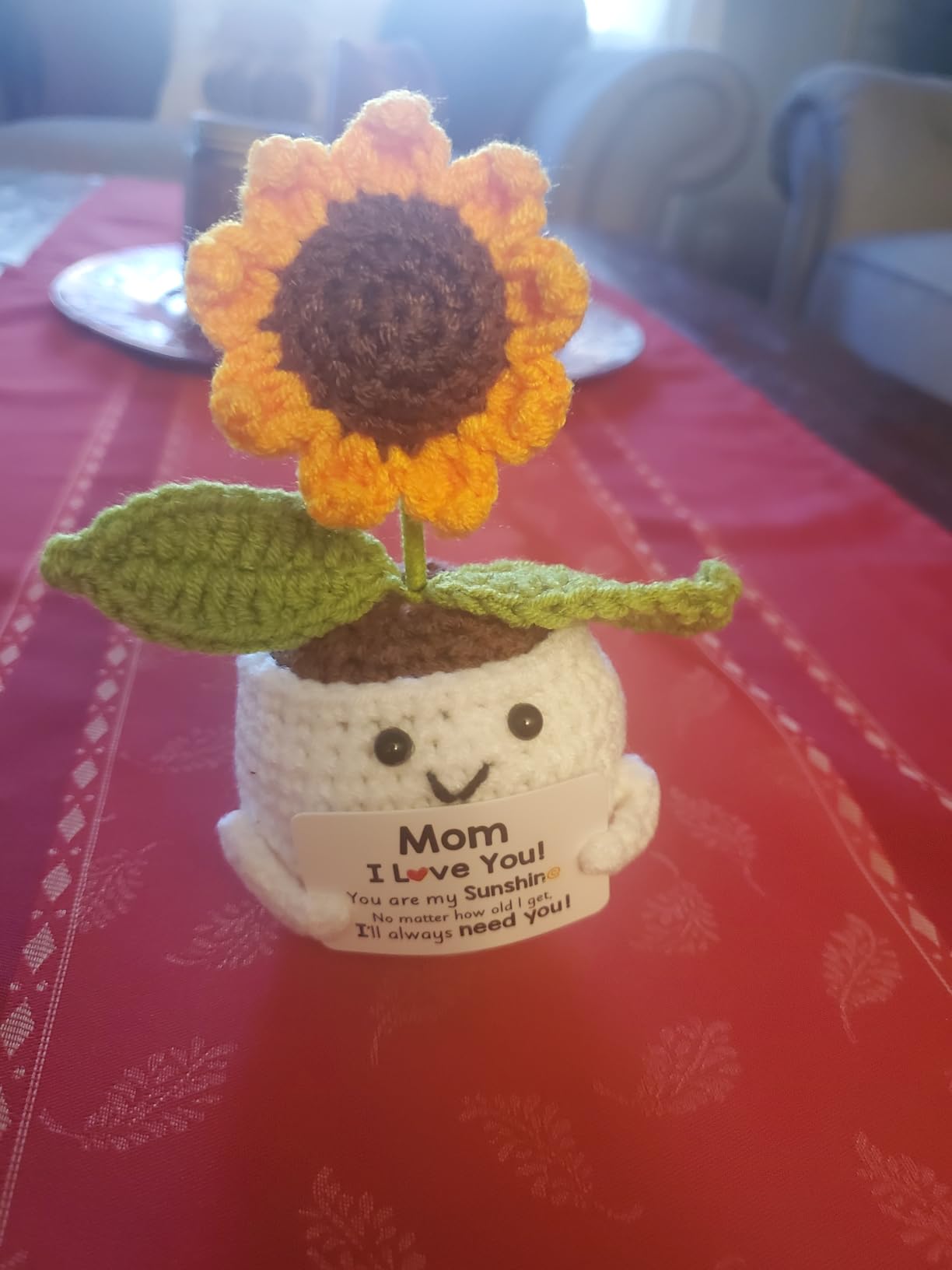 Christmas Birthday Gifts for Grandma, Grandma Gifts from Grandkids, Handmade Crochet Sunflower Gigi Gift, I Love You Stocking Stuffers for Nana Grandmother GaGa, Emotional Support Xmas Cute Mini Gift - Customer Photo 4