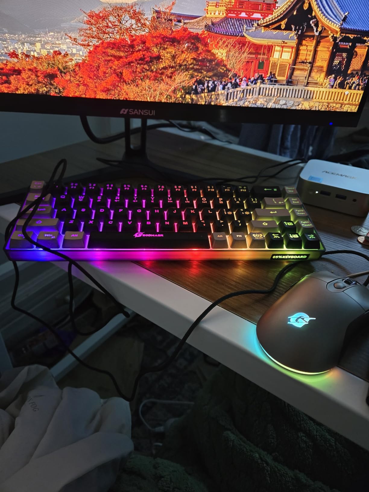 65% Gaming Keyboard and Mouse Combo, RGB Backlit Keyboard + 7200 DPI Gaming Mouse, Ultra-Compact Anti-Ghosting Wired Keyboard and Mouse for PC Laptop Gamer Customer Review 65% Gaming Keyboard and Mouse Combo, RGB Backlit Keyboard + 7200 DPI Gaming Mouse, Ultra-Compact Anti-Ghosting Wired Keyboard and Mouse for PC Laptop Gamer - Customer Photo 1