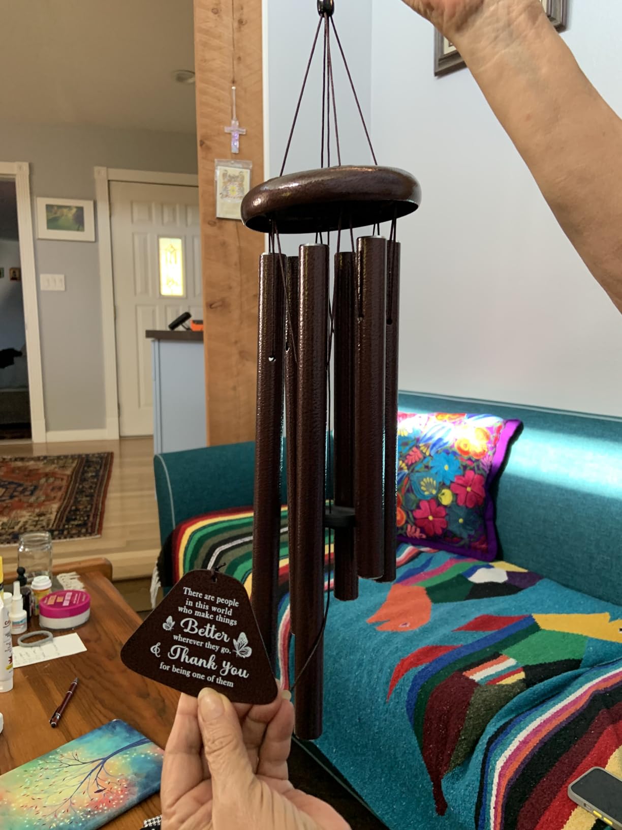 50th Anniversary Wedding Gifts, Happy 50th Anniversary Decorations, Best 50 Anniversary's Ideas Gifts for Couple Parents Wife Husband, Golden 50 Years of Marriage Keepsake Wind Chimes 32