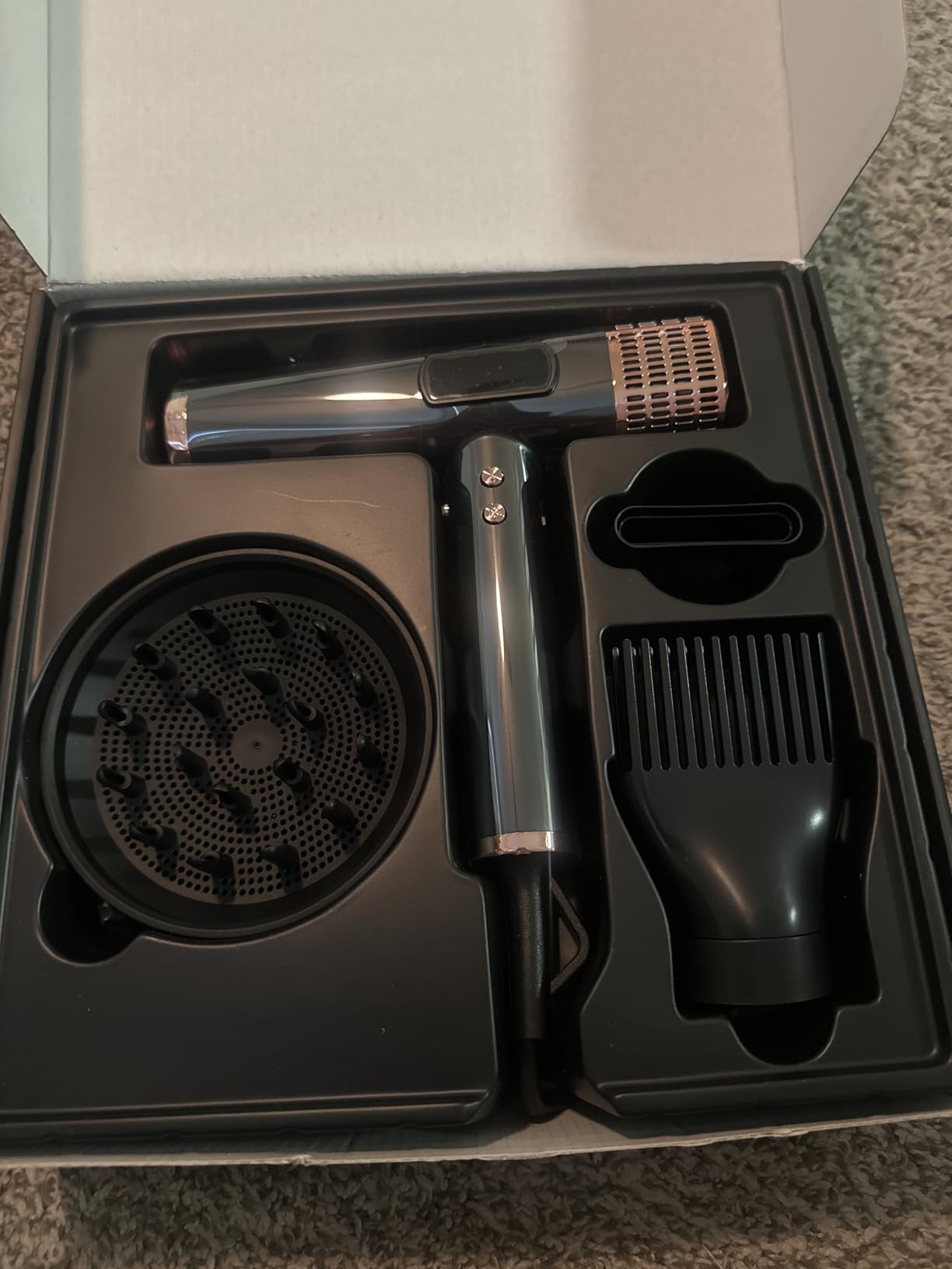 MESCOMB Dual Voltage Ionic Hair Dryer with Diffuser - 1875W High-Speed Blow Dryer for Women, Fast Drying, No Heat Damage, Low Noise, Lightweight, European Travel 110V-120V/220V-240V, Gifts for Women - Customer Photo 2