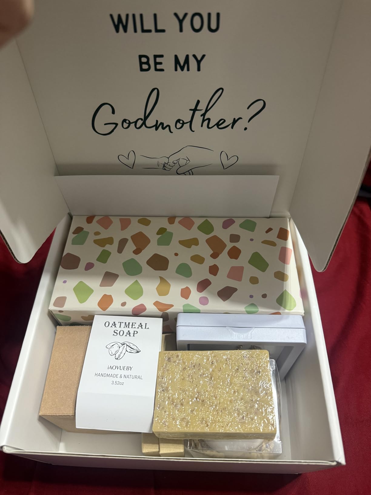 7PCS Godmother Proposal Gift, Will You Be My Godmother 16oz Glass Cup Bracelet Keychain Candle Self Care Gifts Basket for Women, God Mother Proposal Gift - Customer Photo 2