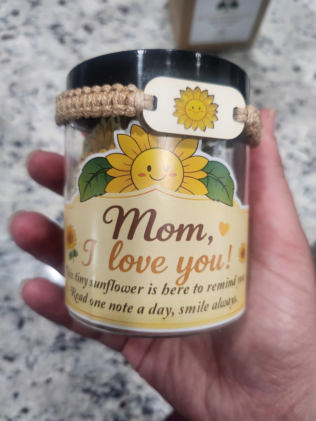 Inspirational Gifts for Women - Emotional Support Positive Sunflower Gift - Sometime You Forget You're Awesome - 60 Positive Affirmation Cards Jar, Thank You Gift for Coworker, Sister Friend, Teacher - Customer Photo 2