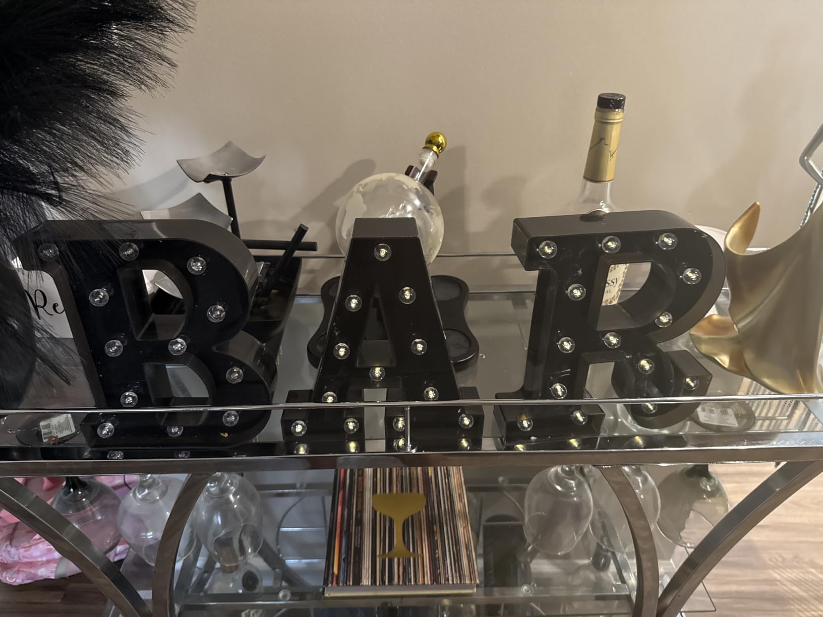 BAR - Illuminated Marquee Bar Sign for Home Decor - Light up LED Marquee Word Sign - Pre-Lit Pub Light Battery Operated (23.03-in x 8.66-in) (Vintage) - Customer Photo 1