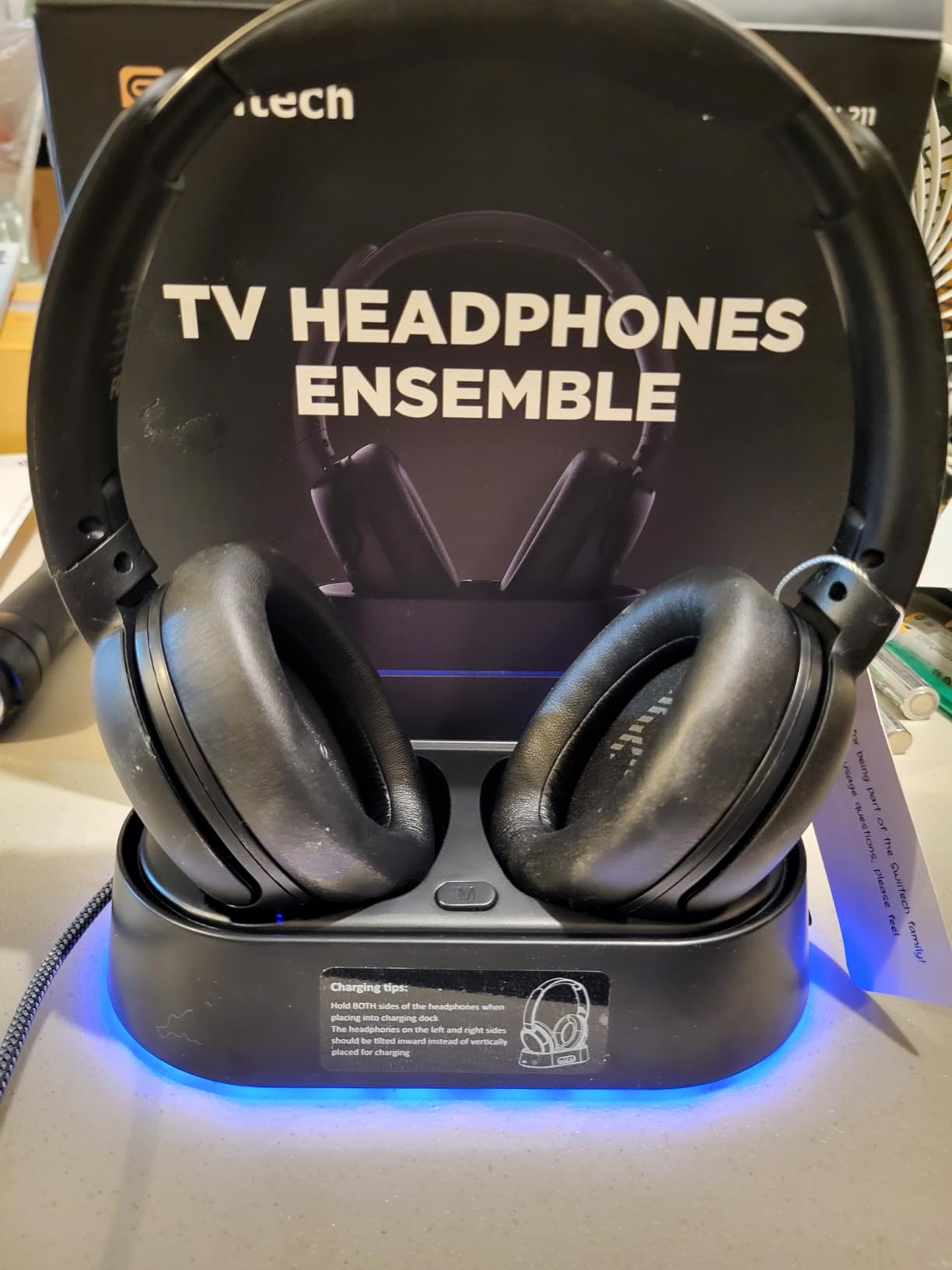 Wireless Headphones for TV Watching, TV Headphones with Transmitter Charging Base, Bluetooth V5.3, No Lip-Sync Delay, Clear Voice, Plug & Play, Comfortable Over-Ear for Seniors, Gifts for Elderly - Customer Photo 2