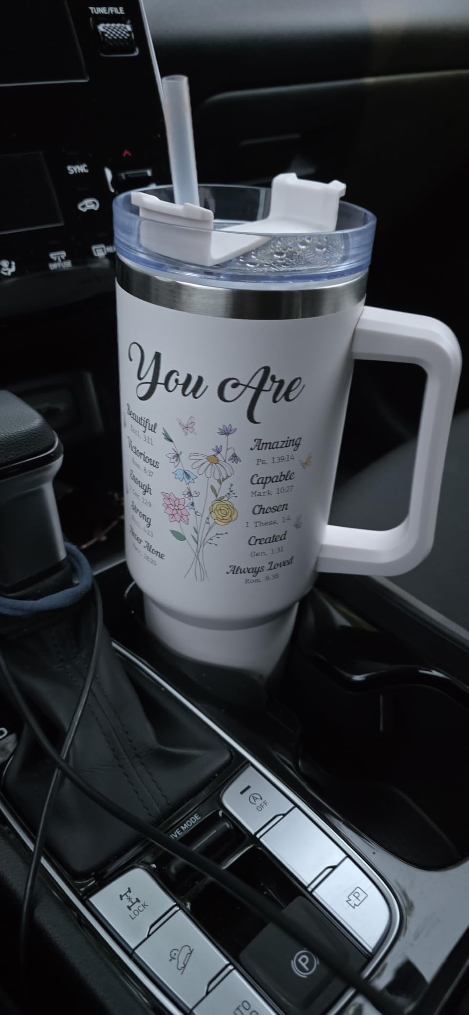 SANDJEST Dad Gift from Daughter, Awesome Like My Daughter 40oz Stainless Steel Insulated Coffee Tumbler With Lid & Straw, Travel Mug Cup Gift for Dad, Christmas Birthday Father's Day - Customer Photo 2