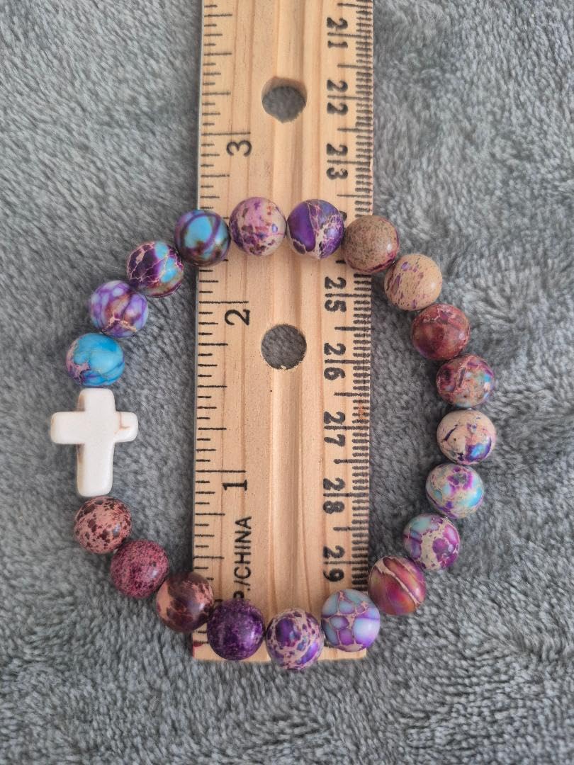 Lamyba Godmother Gift From Goddaughter Godson, Gifts For Godmother For Christmas Birthday, godmother Proposal Gifts For Women - Unique Cross Bracelet Natural Stone Chakra - Customer Photo 1