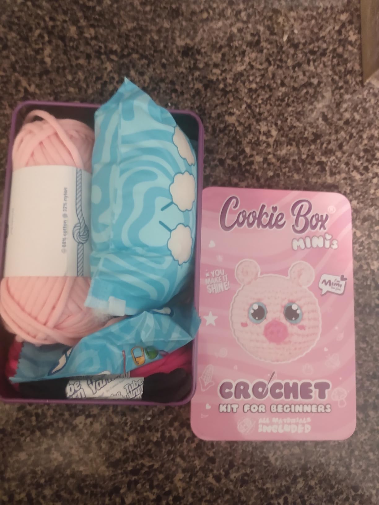 Cookie Box Crochet Kit for Beginners – Gift Set to Make Pig Mimi Amigurumi Plushie – Easy DIY Crochet & Knitting Starter Kit with Printed Instructions & Step-by-Step Video Tutorial Customer Review Cookie Box Crochet Kit for Beginners – Gift Set to Make Pig Mimi Amigurumi Plushie – Easy DIY Crochet & Knitting Starter Kit with Printed Instructions & Step-by-Step Video Tutorial - Customer Photo 1