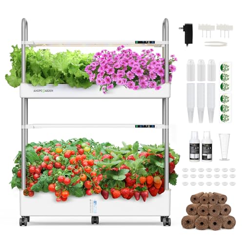 Ahopegarden Indoor Garden Hydroponics Growing System Kit: 60 Pods Indoor Herb Garden with LED Grow Light - Plant Germination Kit, 32L Large Capacity Hydroponic Tower for Vegetables Fruits Flowers - Customer Photo 1