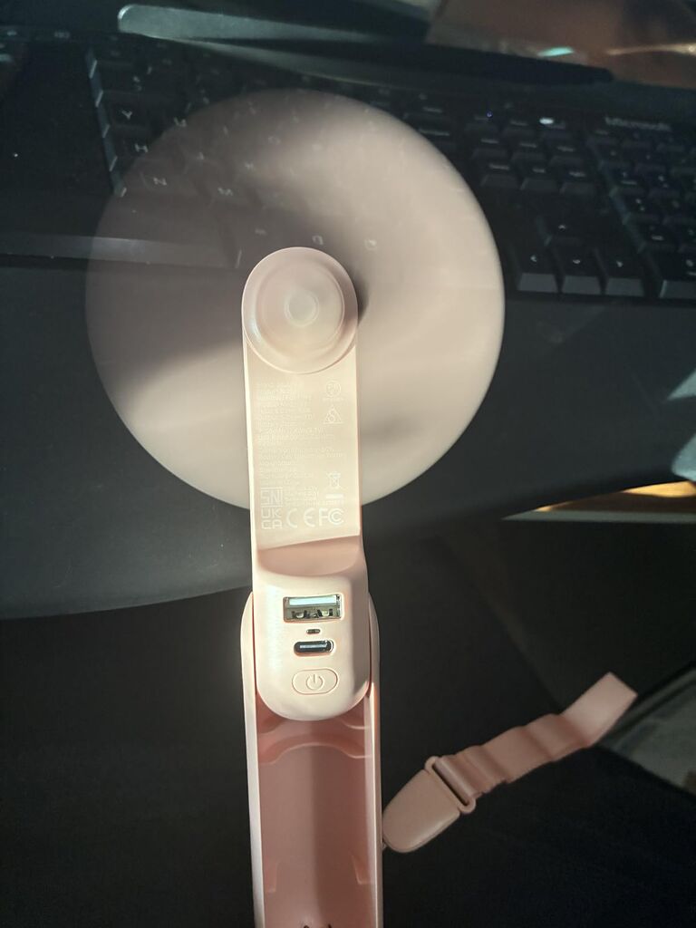 JISULIFE Handheld Mini Fan, 3 IN 1 USB Rechargeable Portable Fan [12-19 Working Hours] with Power Bank, Flashlight, Pocket Design for Travel/Summer/Concerts, Valentines Day Gifts for Her, Women (Pink) - Customer Photo 1