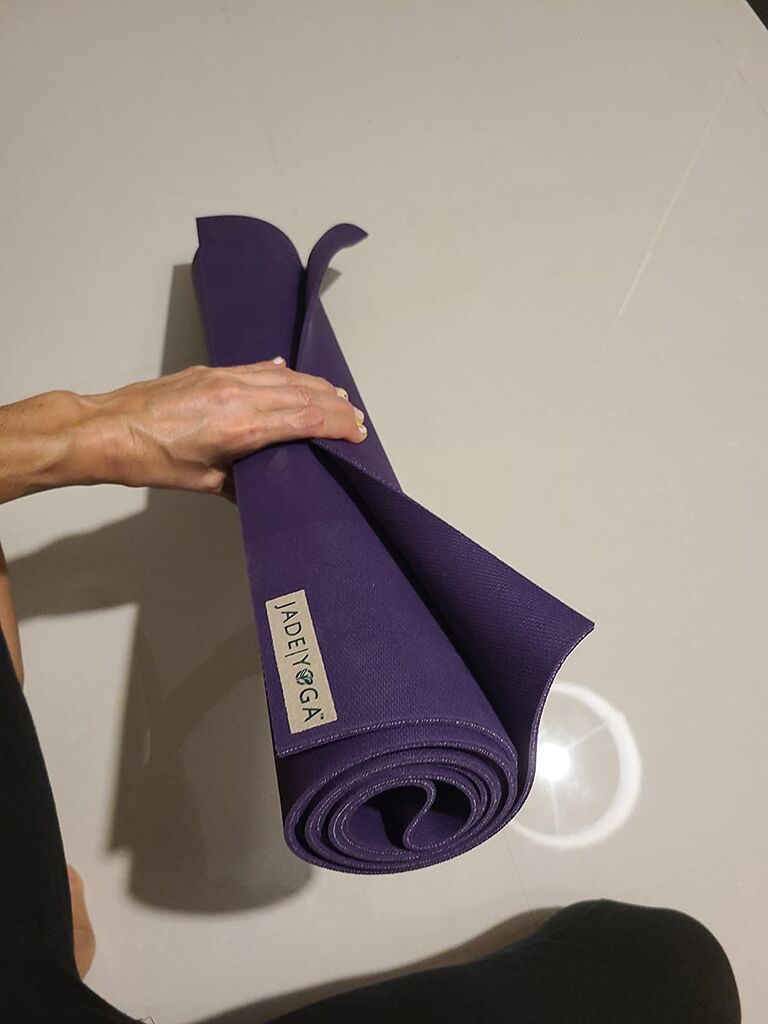 JadeYoga Harmony Yoga Mat - Durable & Thick Gym Fitness Mat, Non-Slip Natural Rubber Yoga Mat - Home Exercise & Stretching Mat, Workout Mat - Yoga, Pilates & Meditation for Women & Men customer photo 2