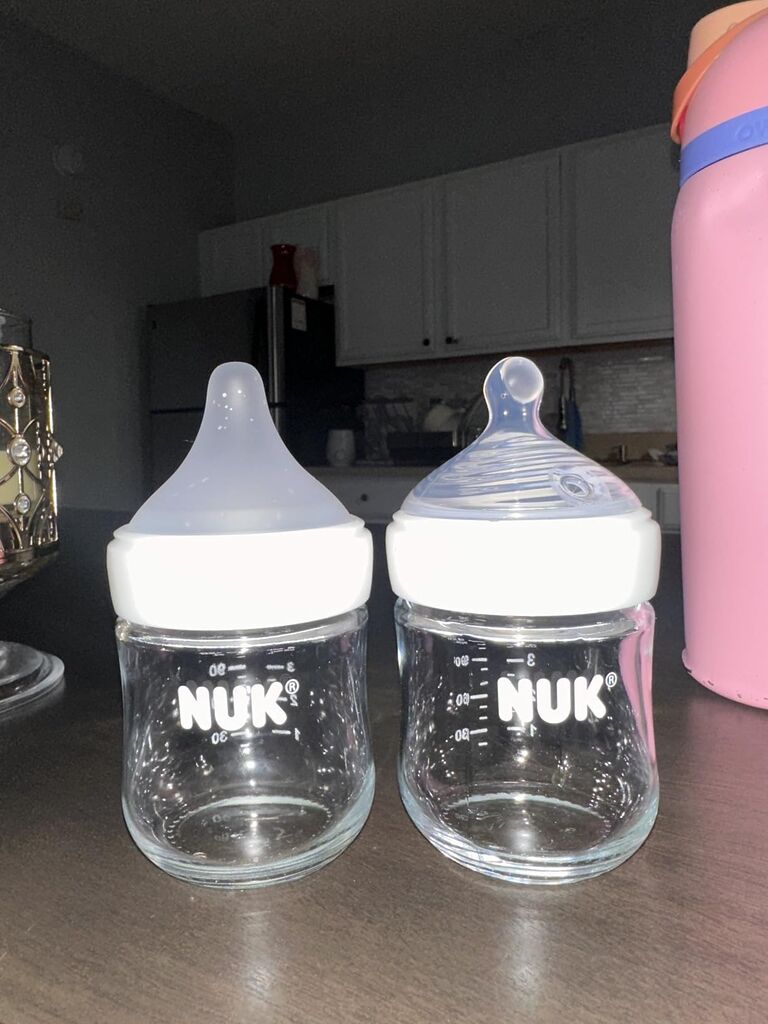 NUK Simply Natural Glass Baby Bottles, 4 oz, 3 Pack customer photo 1