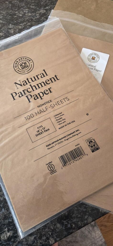 King Arthur Pre-Cut Natural & Unbleached Baking Parchment Paper, Heavy Duty, Nonstick, Reusable, Fits 18