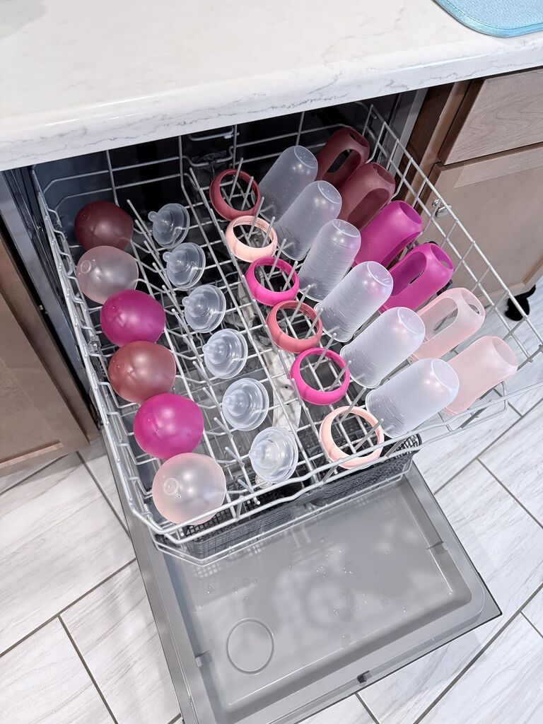 Boon Nursh Baby Bottles - Color Block - 8 Oz - 3 Count | 100% Food-Safe Silicone, Made Without BPA/PVC, Medium Flow, Air-Free Feeding, Helps Reduce Colic Symptoms, Dishwasher Safe customer photo 2