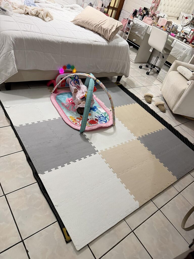 MioTetto Baby Play Mat, Soft Foam Floor Tiles for Kids. Adjustable Interlocking Foam Tiles, Fits with 50x50 Playpen Baby Mat for Crawling & Development, Safe & Non-Toxic Playmat for Babies 6-12 Months customer photo 1