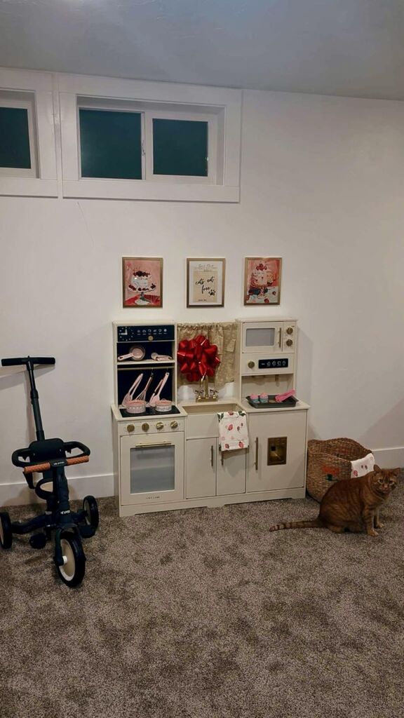 Tiny Land Play Kitchen for Kids - Modern Home Design with Fabric Curtains | Interactive Wooden Kitchen with Coffee Maker & Microwave, Pretend Play Toy, Birthday & Christmas Gift for Boys & Girls customer photo 1