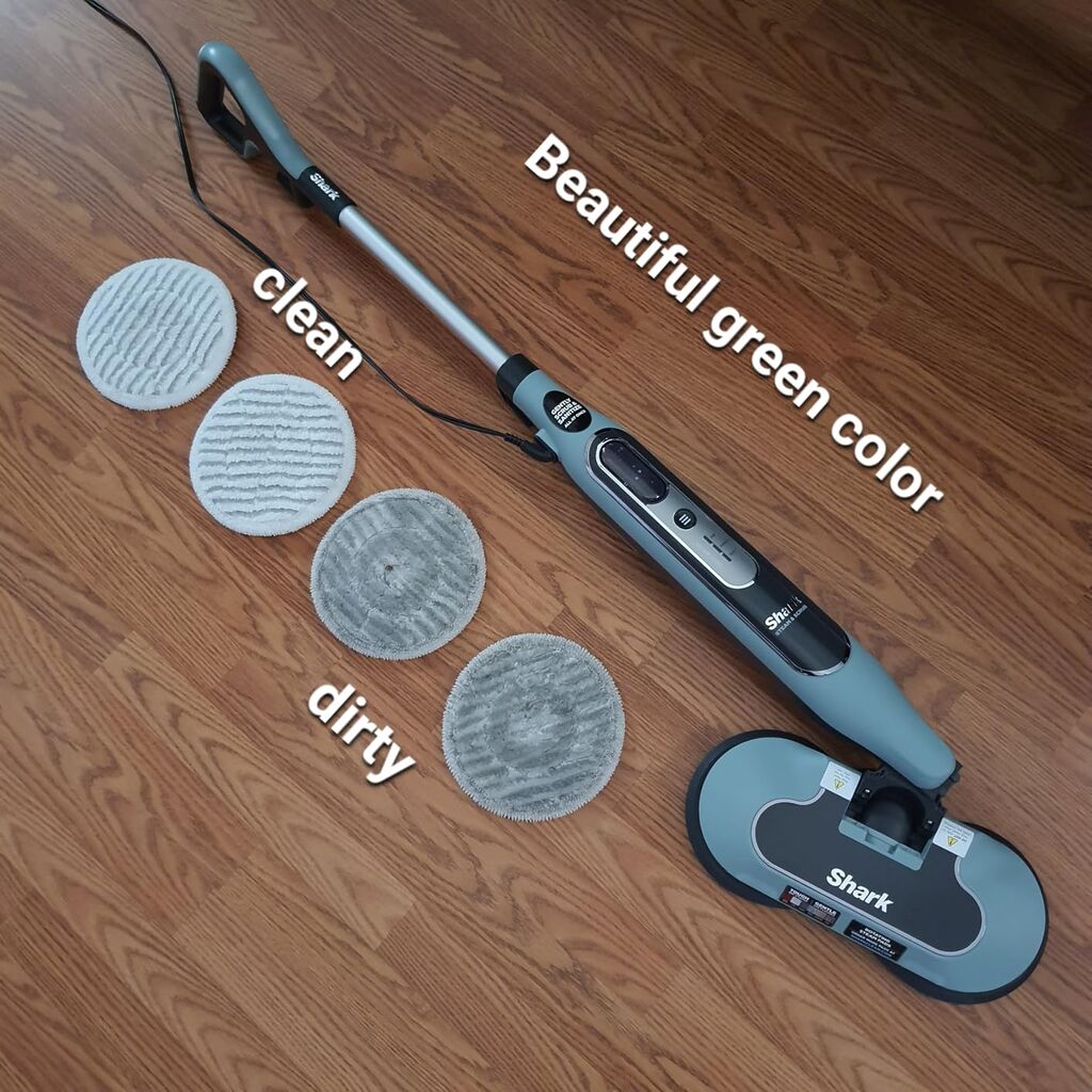 Shark Steam & Scrub Steam Mop, All-in-One Hard Floor Cleaner, Grey, S8001 | LED Headlights, 4 Dirt Grip Soft Scrub Pads Included, XL Water Tank, Swivel Steering customer photo 2
