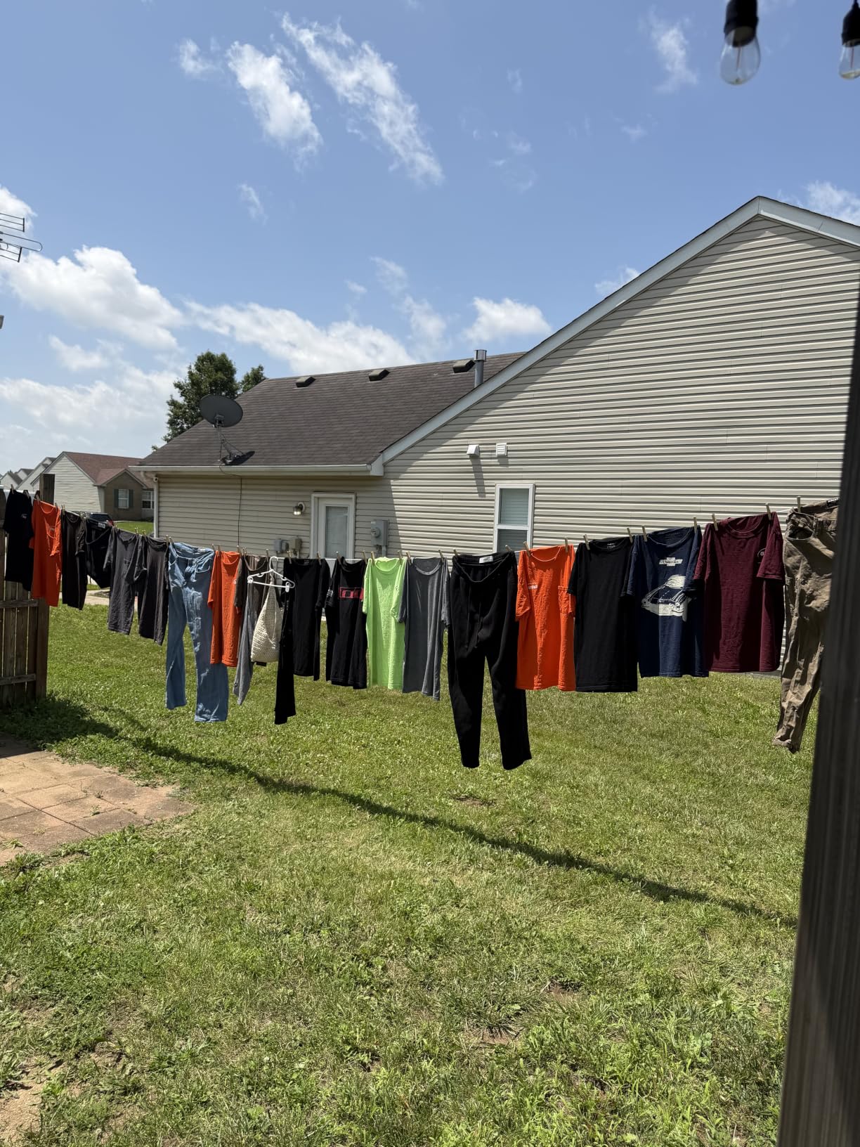 Minky Homecare Outdoor Retractable Dual Clothesline - Heavy Duty PVC Coated Line - Energy and Space Saving Removable Laundry Drying Line - 2 x 49 Feet customer photo 1