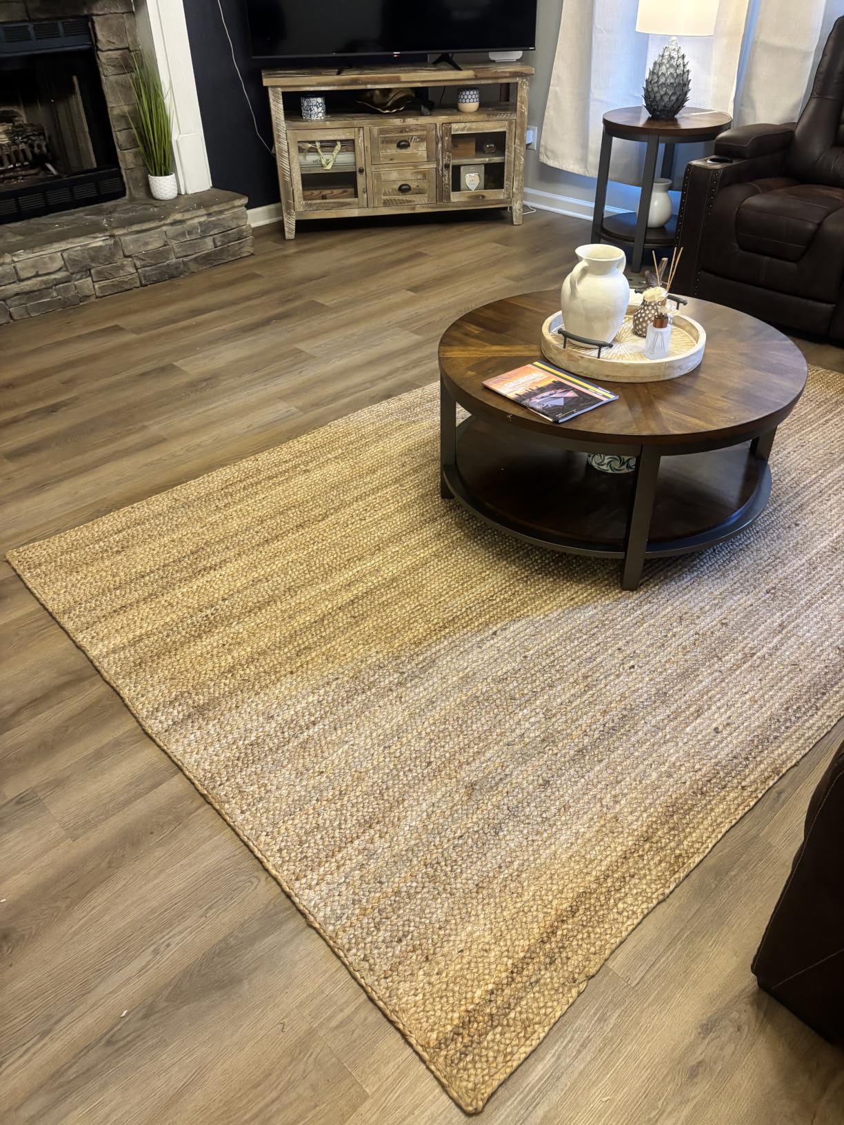 nuLOOM Rigo Natural Solid Flatweave Area Rug, 6' x 9' customer photo 2