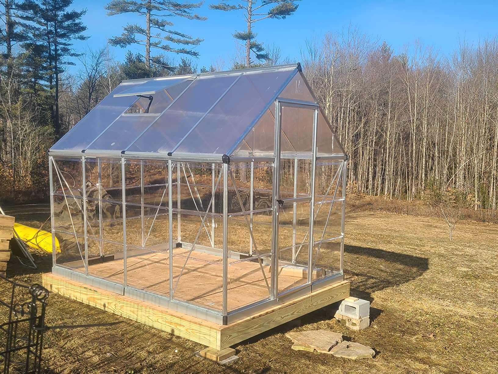 Palram - Canopia Hybrid Lean-To 4' x 8' Polycarbonate Greenhouse, Silver | Outdoor Backyard Home Garden Walk-In DIY Kit, Twin-Wall UV Protected, Heavy-Duty Aluminum Frame, Lockable Door, Roof Vent customer photo 2