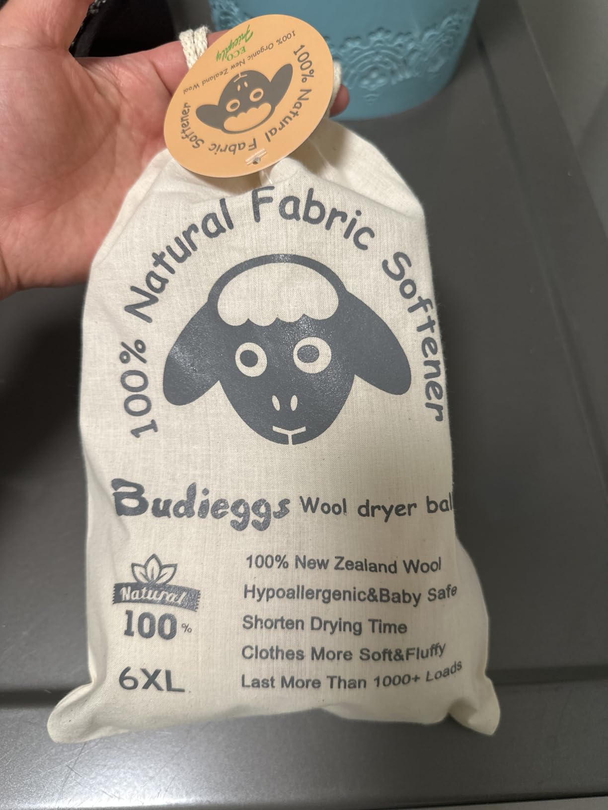 Budieggs Wool Dryer Balls XL 6-Pack, 100% New Zealand Wool Handmade customer photo 2