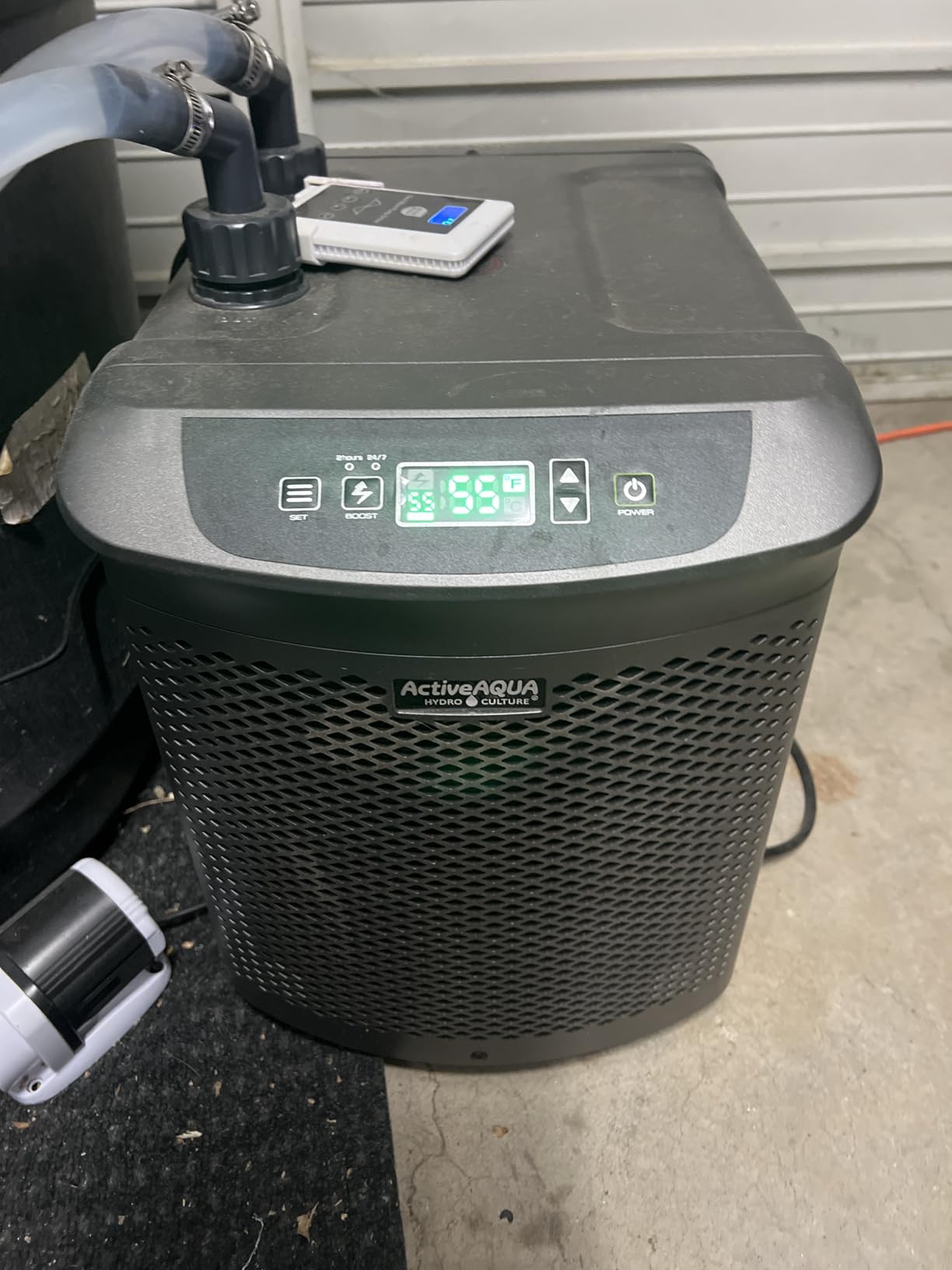Active Aqua Hydroponic Water Chiller for Aquaponics, Plunge Baths and Aquariums, 0.25 HP - Portable Cooling System with Boost Function for 40-92 Gallon Reservoirs, Pure Titanium Evaporator Cooler customer photo 1