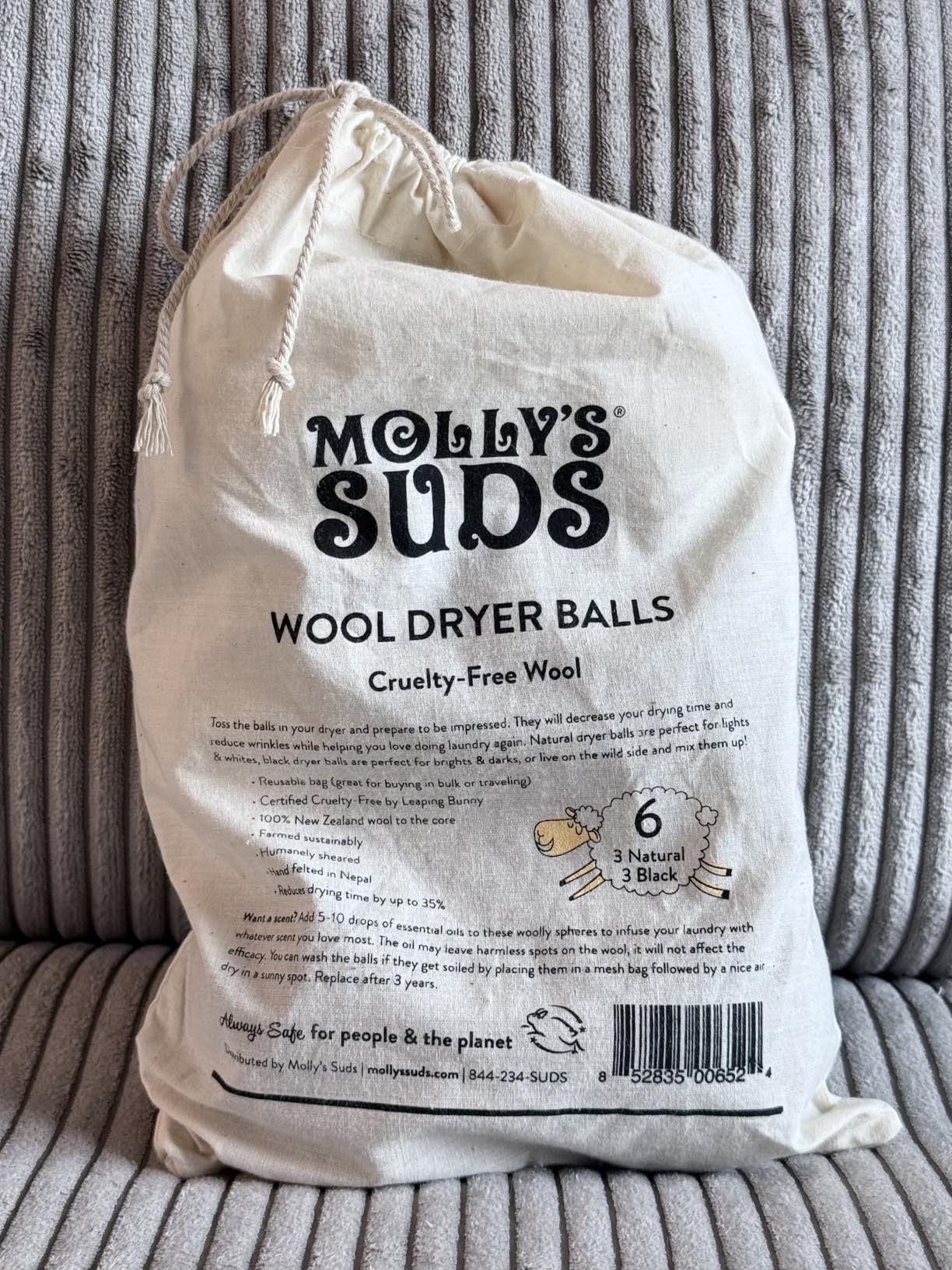 Molly's Suds Wool Dryer Balls | XL Premium Organic Fabric Softener, Hypoallergenic, Hand-Felted, Reusable - Set of 6 customer photo 1