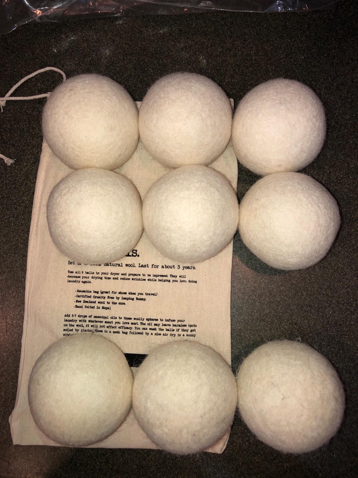 Molly's Suds Wool Dryer Balls | XL Premium Organic Fabric Softener, Hypoallergenic, Hand-Felted, Reusable - Set of 6 customer photo 2