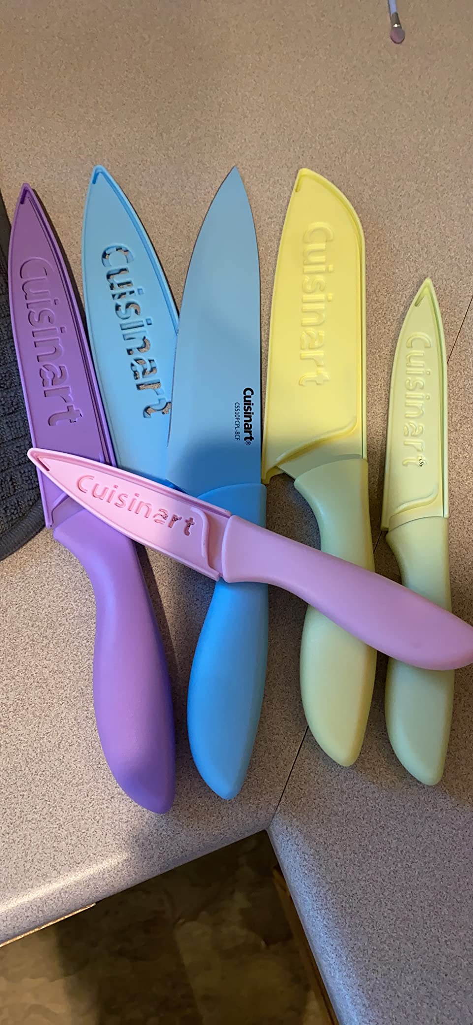 Cuisinart C55-10PCERM Ceramic Coated Knife Set with Blade Guard Sheaths (10-Piece Set) in Dark Pastels customer photo 2