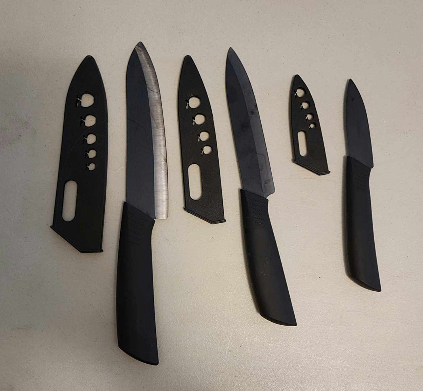 Ceramic Knife Set with Protective Cover, Kitchen Knife Set with 4-Piece Knife and 1 Peeler, Chef's Knife Sets for Meat, Fruit, Vegetables customer photo 2
