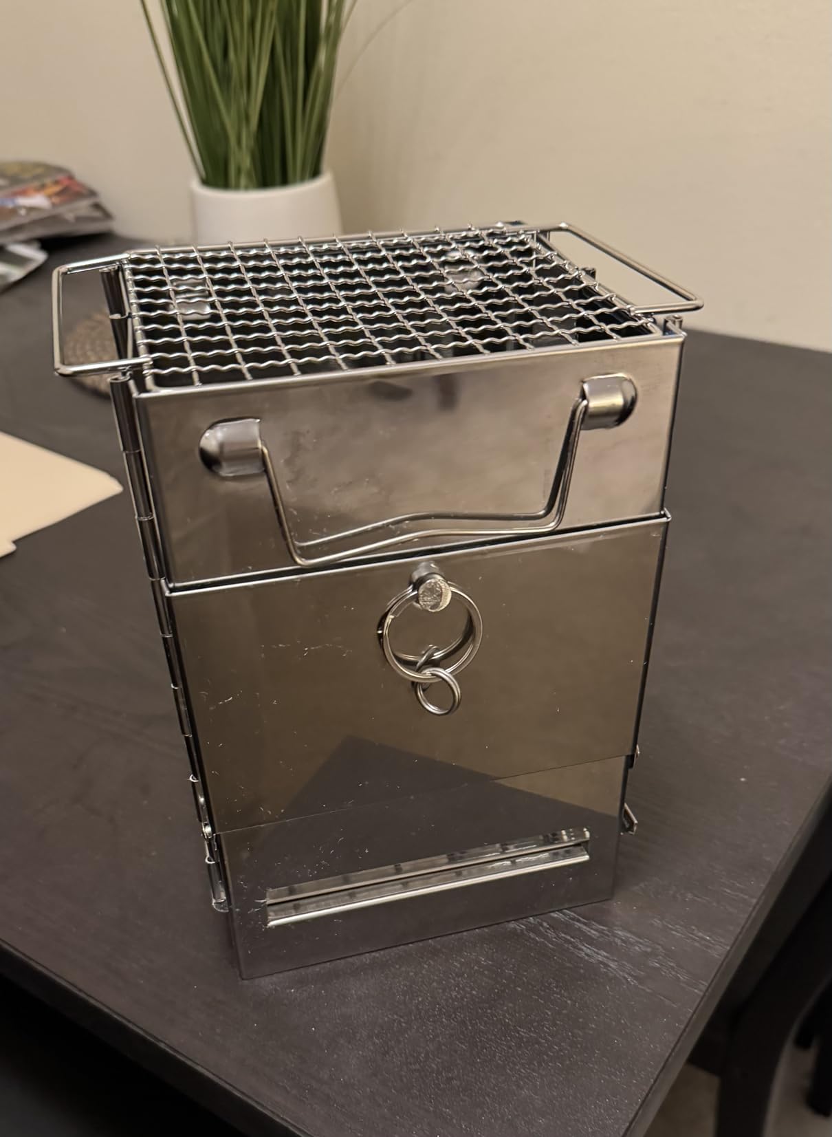 REDCAMP Wood Burning Folding Camp Stove Stainless Steel Grid, Portable Collapsible Backpacking Stove Survival Rocket Stove for Hiking Outdoor Tent Camping Picnic BBQ customer photo 1