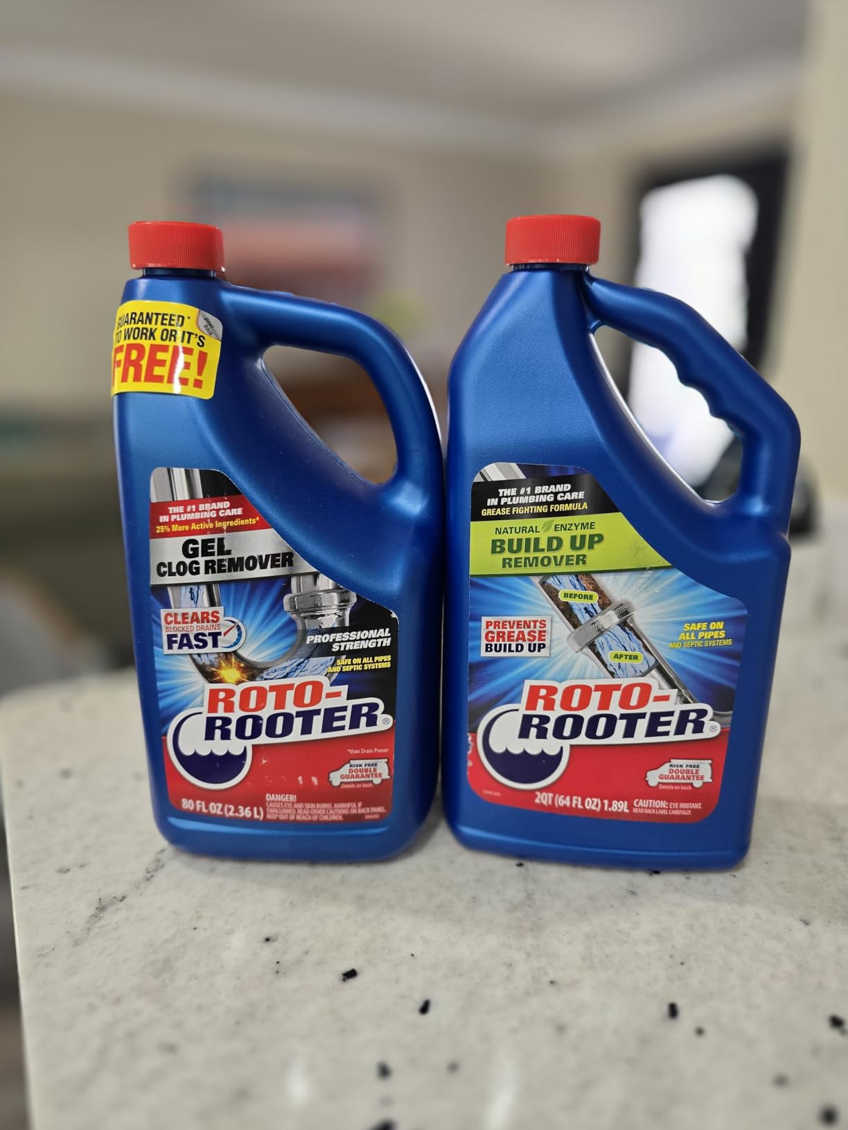 Roto-Rooter Build-Up Remover Drain Cleaner, Enzyme-Based Formula Helps Prevent Clogs and Grease Buildup, Removes Odor, Safe for Septic Systems, Pipes, Toilets, Drains and Sinks, 64 oz customer photo 1