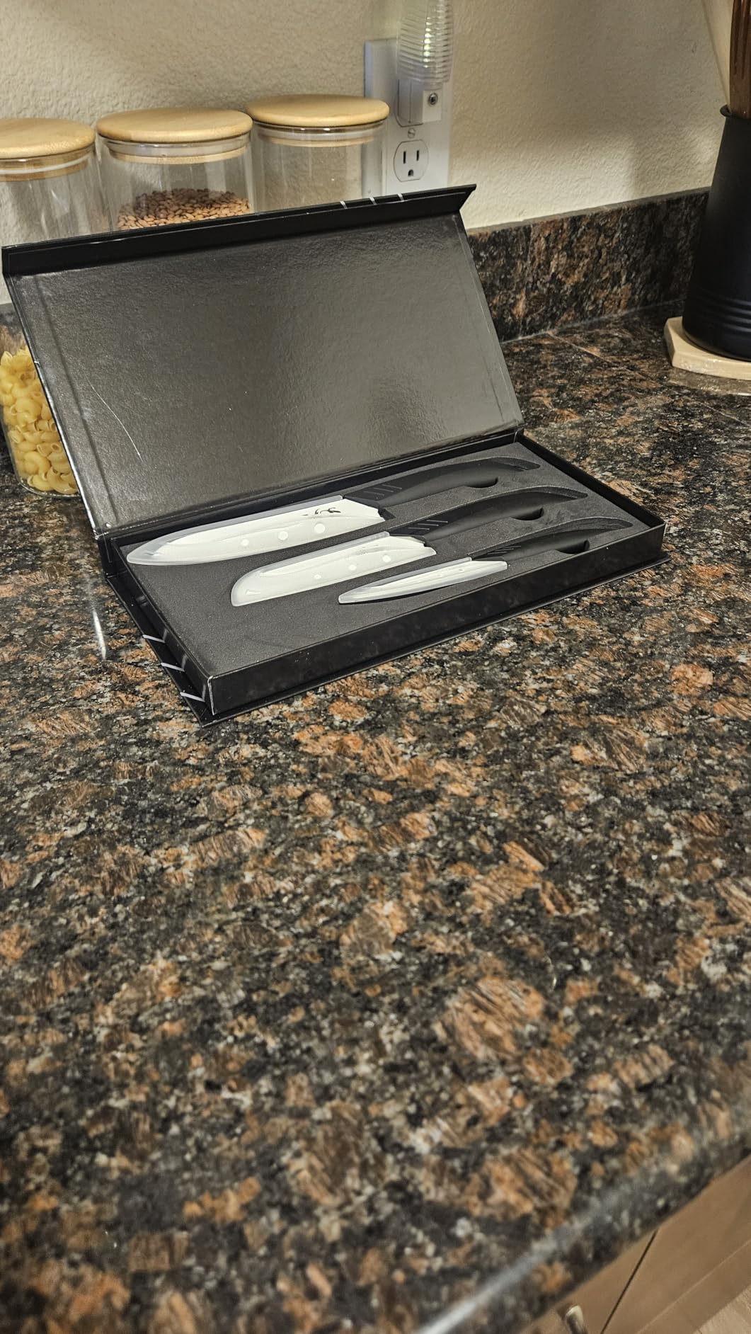 Vos Ceramic Knife Set in Elegant Gift Box, Ceramic Knives Set For Kitchen, Ultra Sharp Kitchen Knife Set with Covers, 4