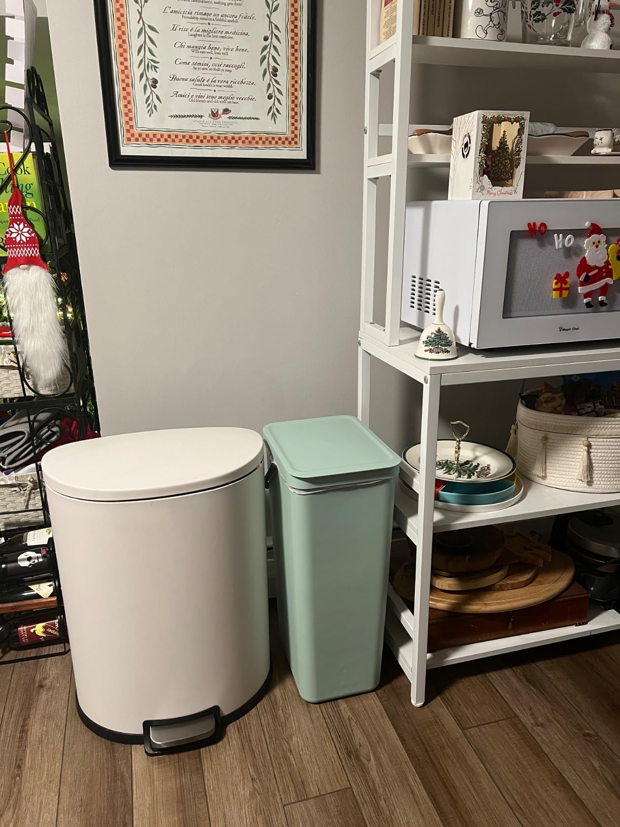 Brabantia Sort & Go Kitchen Countertop Food Scraps Compost Bin | XS / 0.8 Gal / 3L | Jade Green | Removable Stay-Open Lid, Carry Handle, Easy-Clean Recycling Box | Wall Bracket Sold Separately customer photo 2