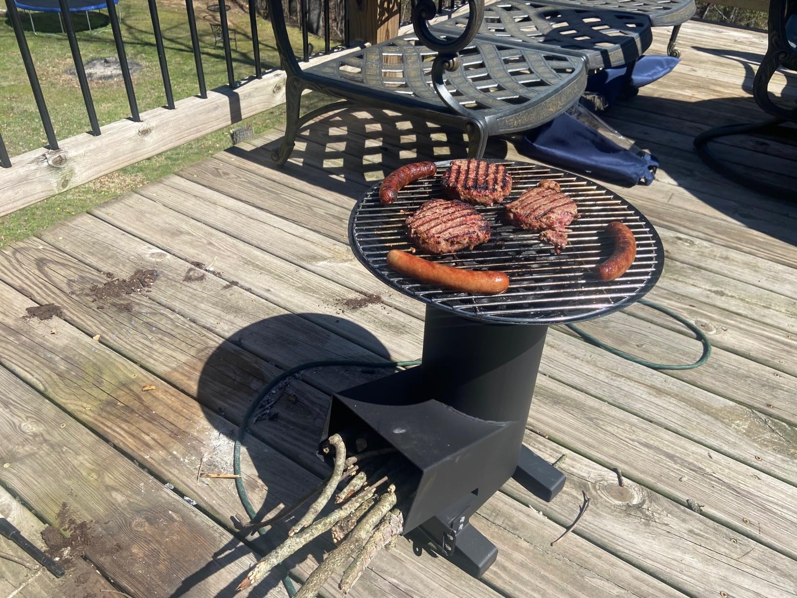 ONLYFIRE GRILLS 3-in-1 Rocket Stove, Camping Wood Burning Stove, GS302 | Portable Camp Grill with Cooking Grate, Flat Top Griddle & Pot Rack, Off-grid for Outdoor Patio Backyard RV Tailgating customer photo 2