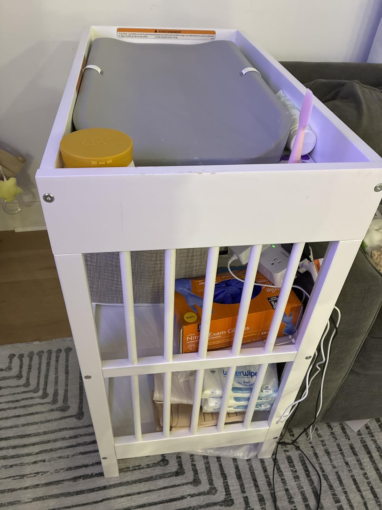 Graco Teddi Changing Table with Water-Resistant Changing Pad, Driftwood | GREENGUARD Gold Certified, Includes Bonus Water-Resistant Changing Pad with Safety Strap, 2 Shelves, Easy-to-Match customer photo 1