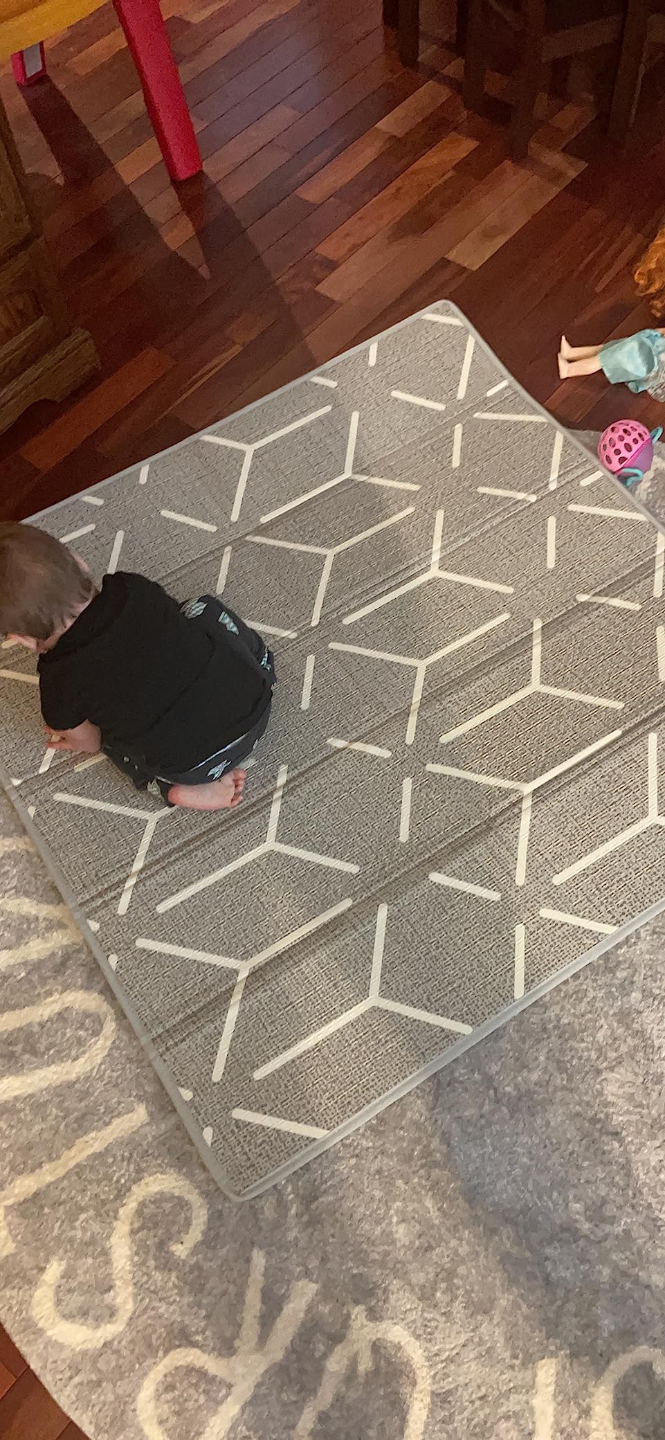 Fodoss Baby Play Mat, 47x47inch Play Mat, 0.4 in Thick Waterproof Playmat | Foldable Play Mat for Small Baby Playpen, Small Spaces customer photo 1