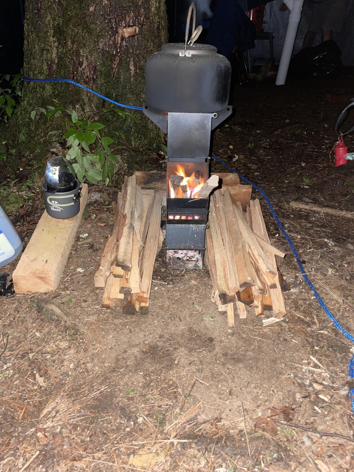 Rocket Stove Portable Wood-Burning Camping Stove with Storage Bag | 1.8mm steel, 130lbs downward load, 5.62lb backpacker wood stove, efficient chimney burn, camping backpacking, burns twigs charcoal customer photo 1