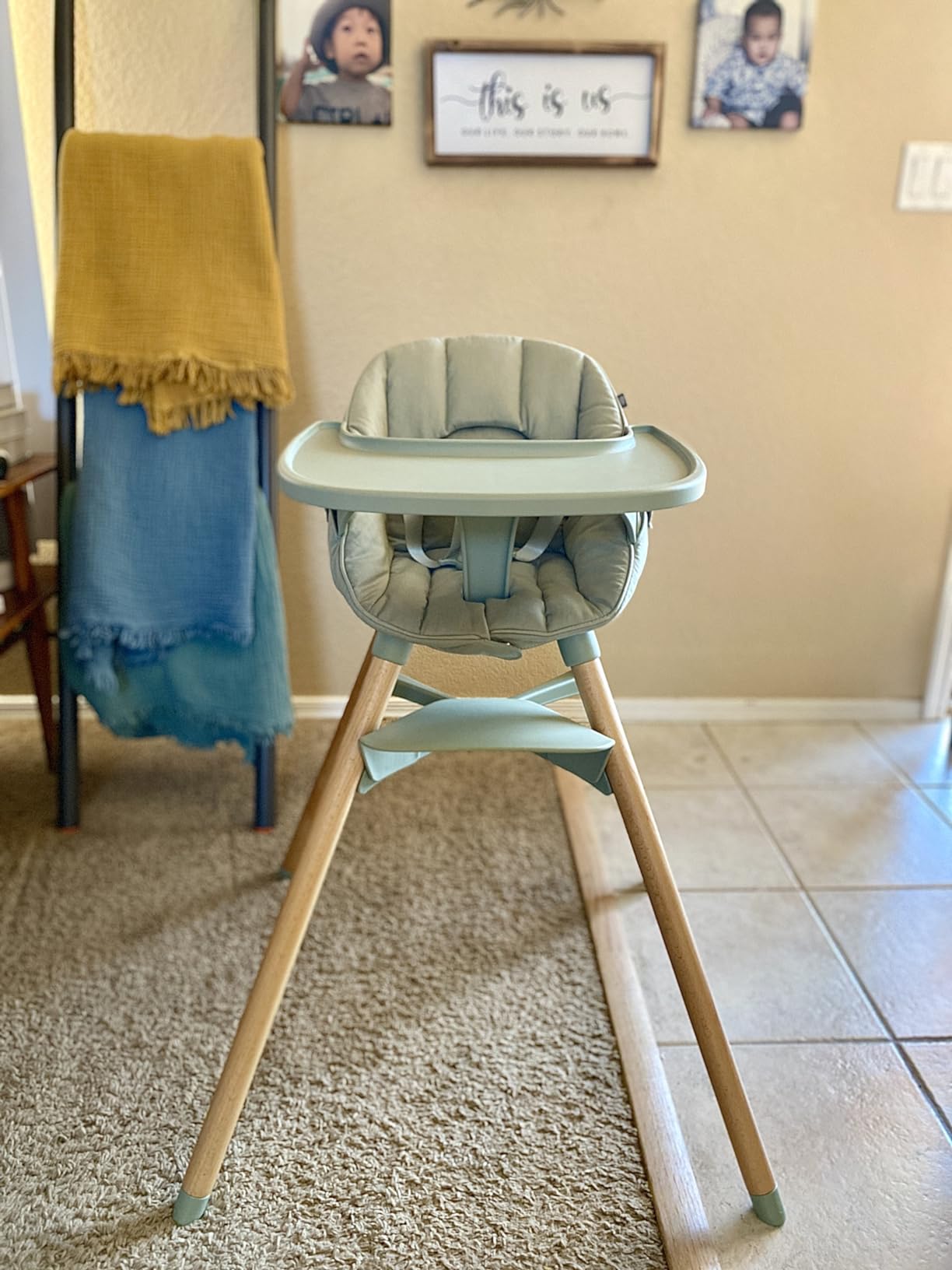 Lalo The Chair Convertible 3-in-1 High Chair for Babies & Toddlers, Dishwasher Safe Tray, Adjustable Footrest, Sage customer photo 1